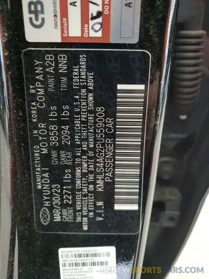 13 Photograph of a damaged car KMHLS4AG2PU559008 HYUNDAI ELANTRA 2023