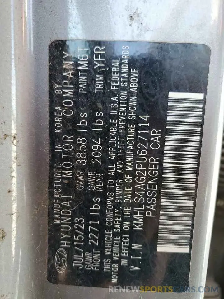 13 Photograph of a damaged car KMHLS4AG2PU627114 HYUNDAI ELANTRA 2023