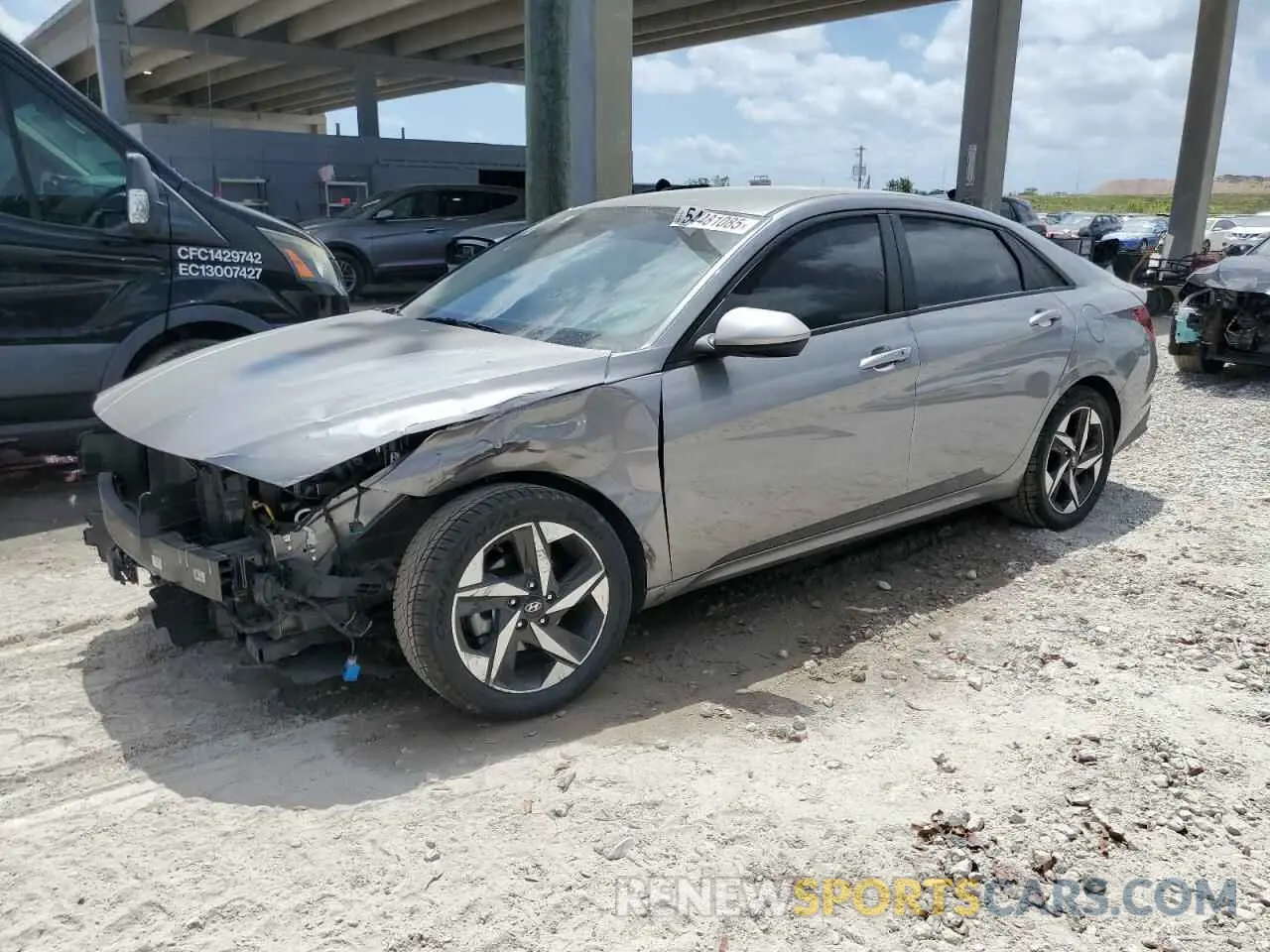 1 Photograph of a damaged car KMHLS4AG3PU401938 HYUNDAI ELANTRA 2023