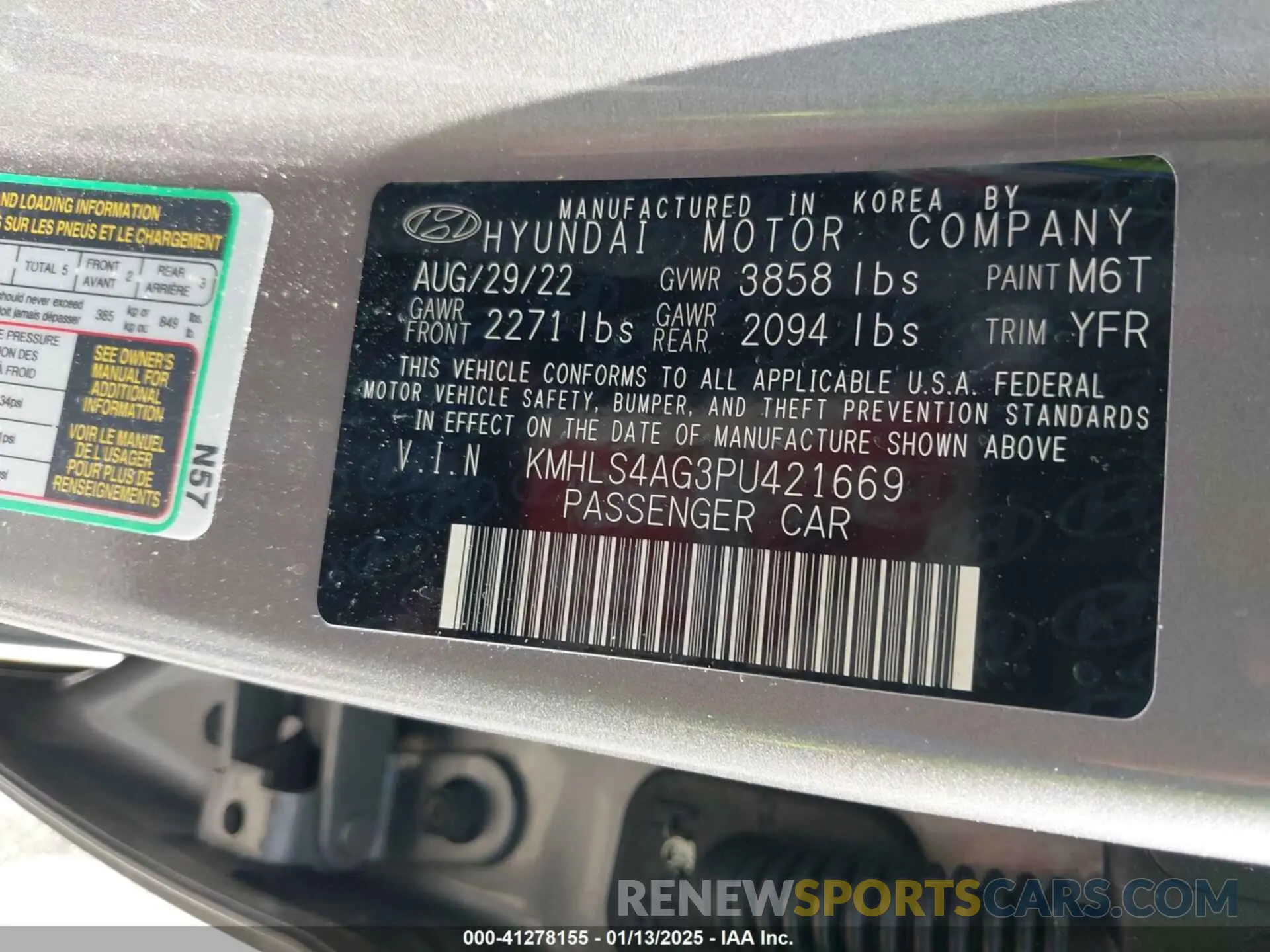 9 Photograph of a damaged car KMHLS4AG3PU421669 HYUNDAI ELANTRA 2023