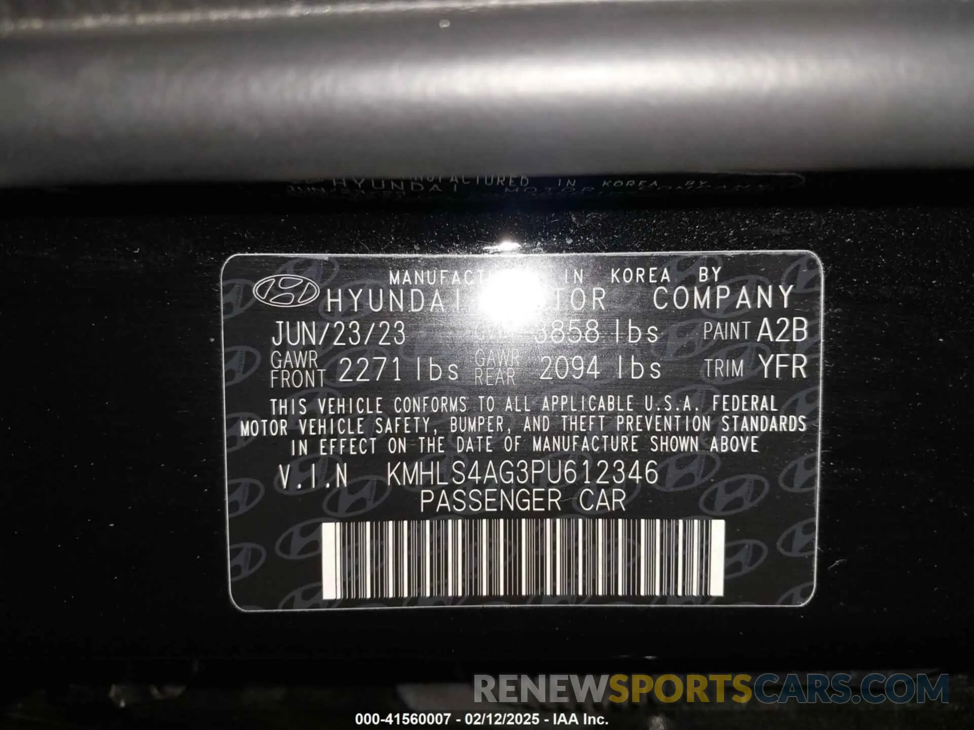 9 Photograph of a damaged car KMHLS4AG3PU612346 HYUNDAI ELANTRA 2023