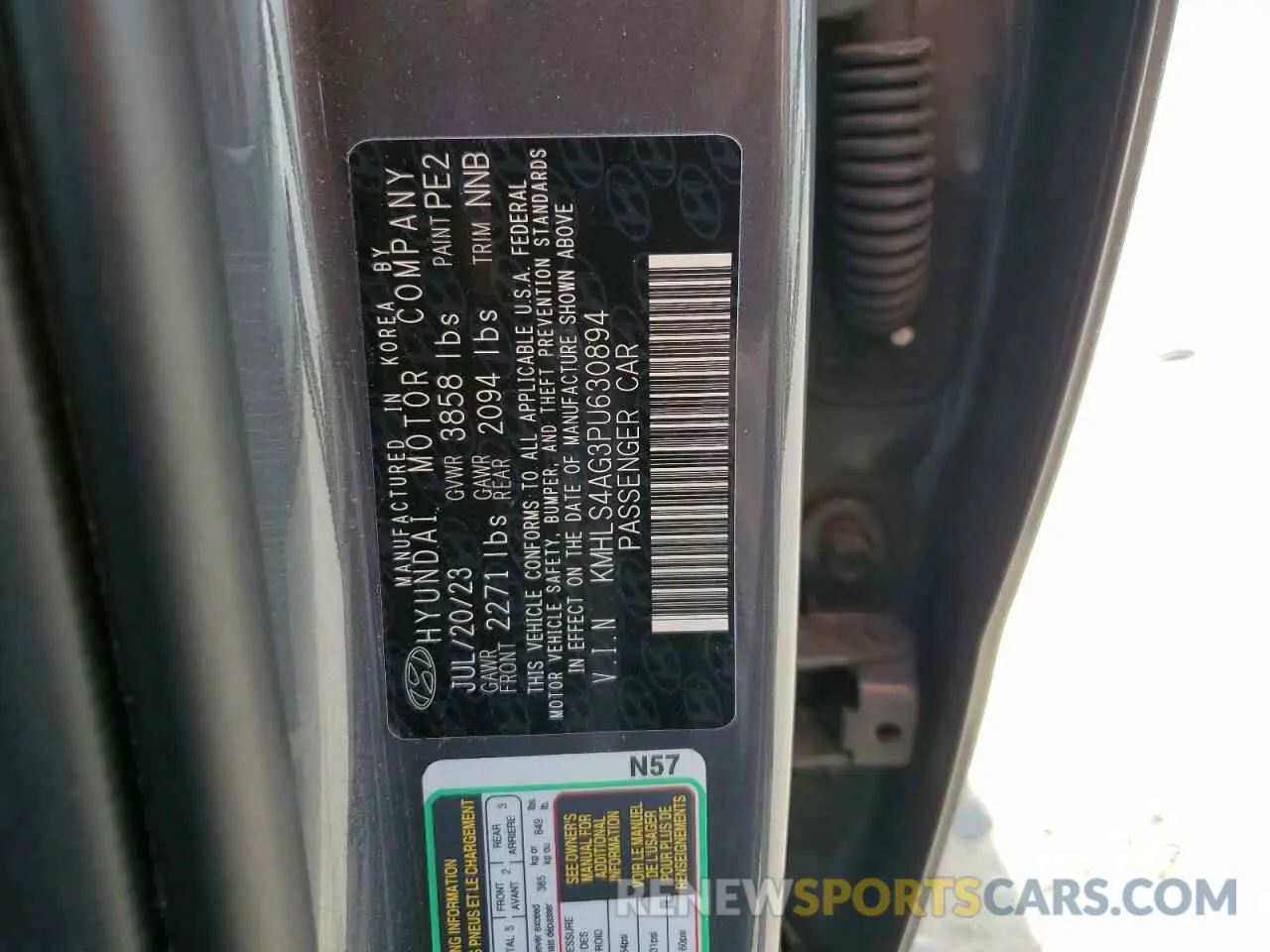 14 Photograph of a damaged car KMHLS4AG3PU630894 HYUNDAI ELANTRA 2023