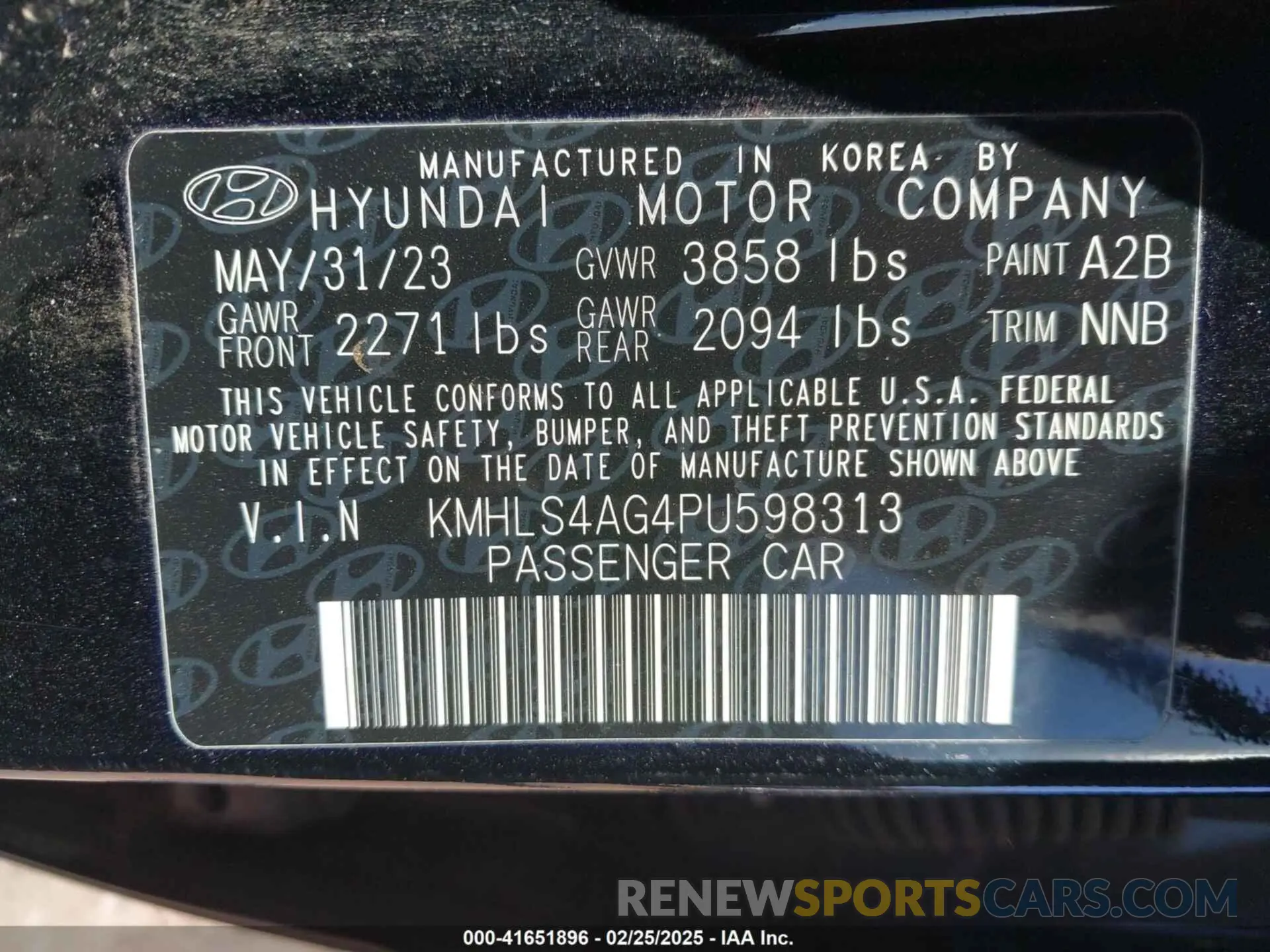 9 Photograph of a damaged car KMHLS4AG4PU598313 HYUNDAI ELANTRA 2023