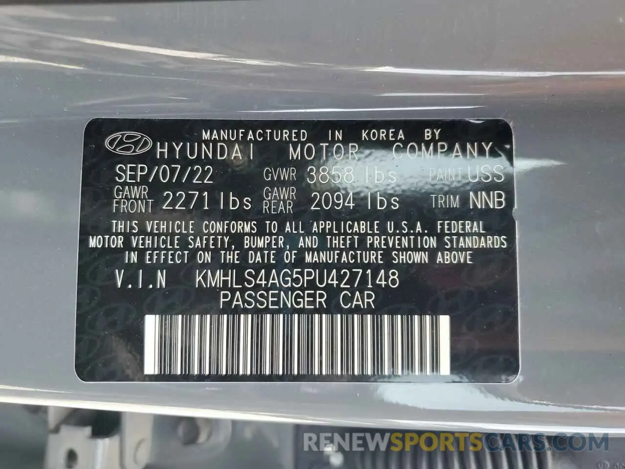13 Photograph of a damaged car KMHLS4AG5PU427148 HYUNDAI ELANTRA 2023