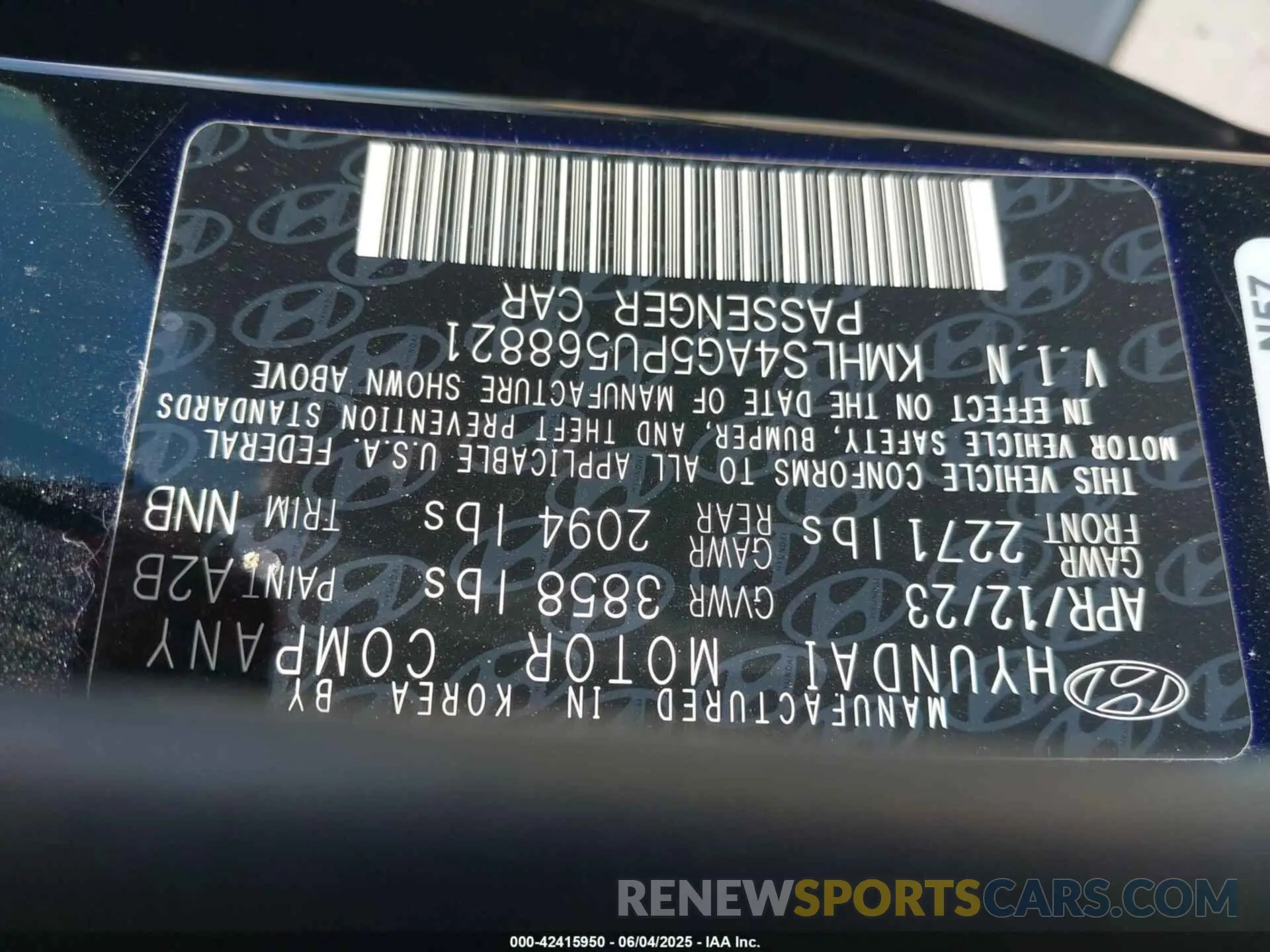 9 Photograph of a damaged car KMHLS4AG5PU568821 HYUNDAI ELANTRA 2023