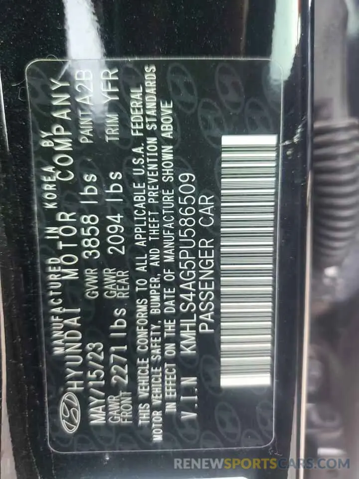 13 Photograph of a damaged car KMHLS4AG5PU586509 HYUNDAI ELANTRA 2023