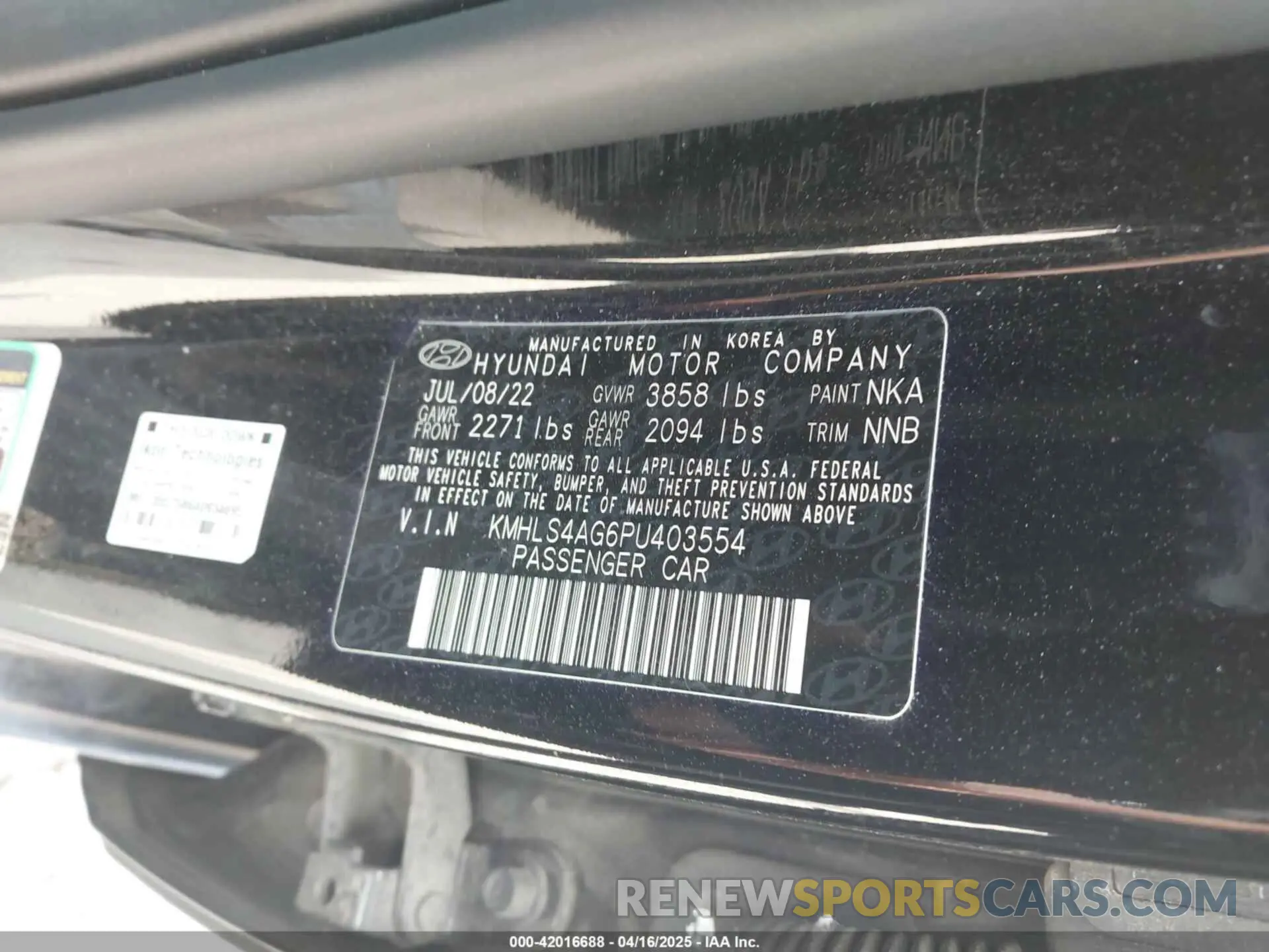 9 Photograph of a damaged car KMHLS4AG6PU403554 HYUNDAI ELANTRA 2023