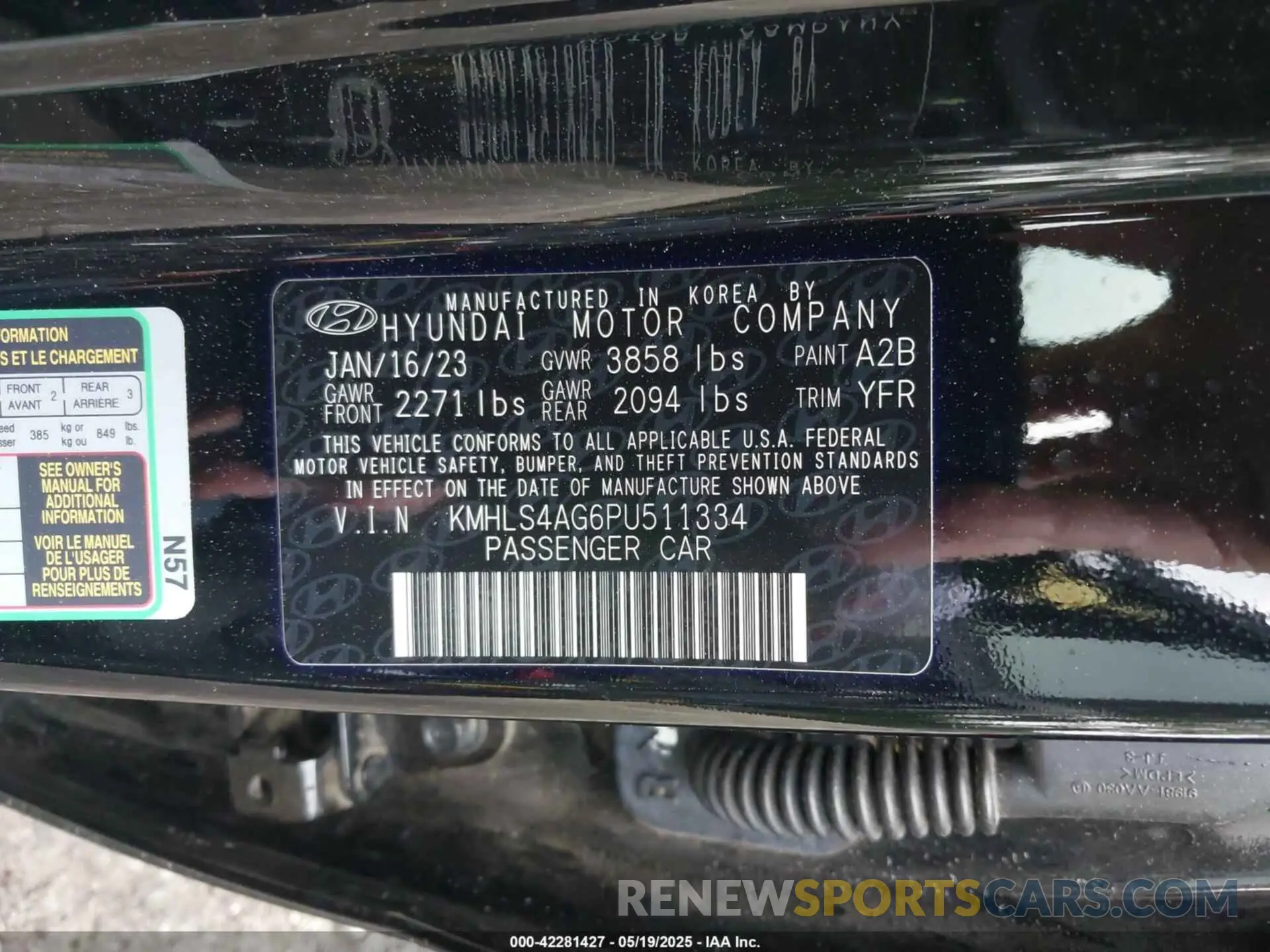 9 Photograph of a damaged car KMHLS4AG6PU511334 HYUNDAI ELANTRA 2023