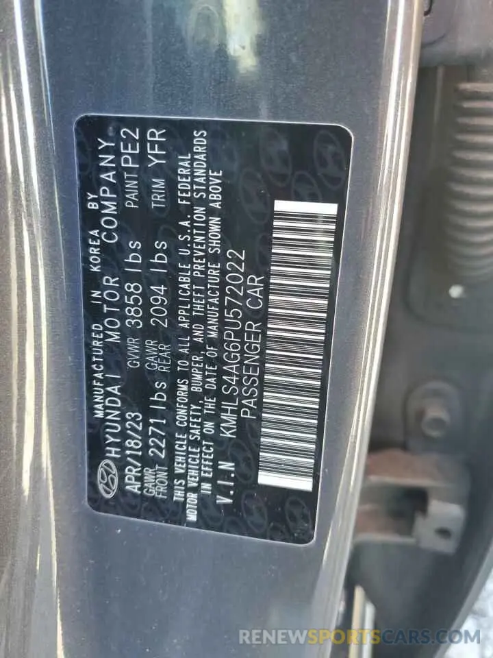 12 Photograph of a damaged car KMHLS4AG6PU572022 HYUNDAI ELANTRA 2023