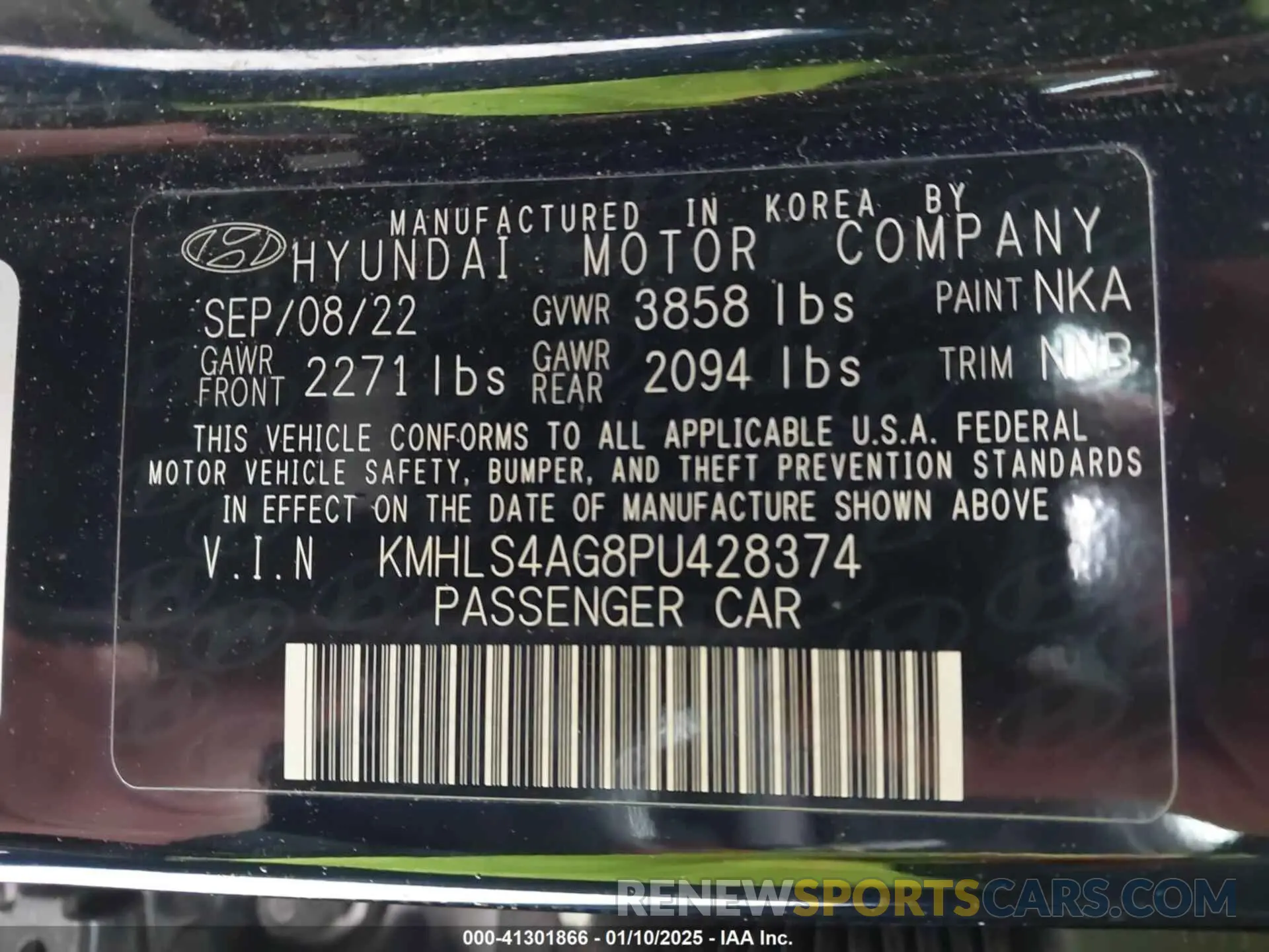9 Photograph of a damaged car KMHLS4AG8PU428374 HYUNDAI ELANTRA 2023