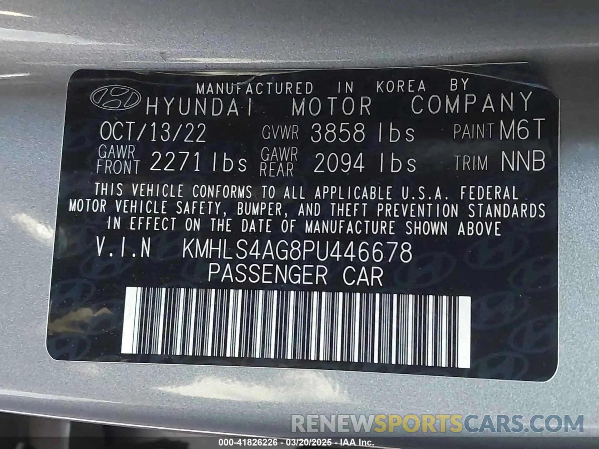 9 Photograph of a damaged car KMHLS4AG8PU446678 HYUNDAI ELANTRA 2023