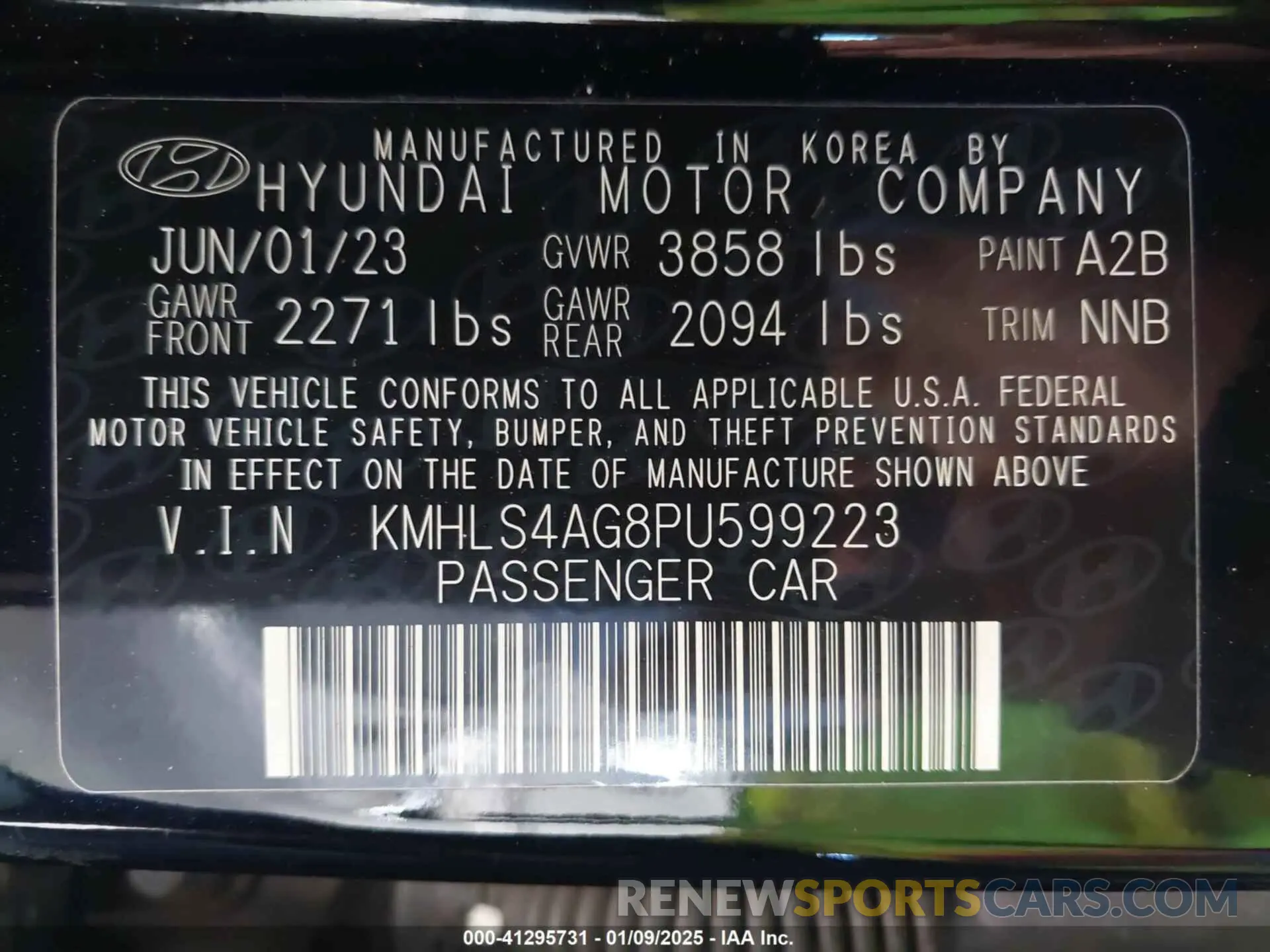 9 Photograph of a damaged car KMHLS4AG8PU599223 HYUNDAI ELANTRA 2023