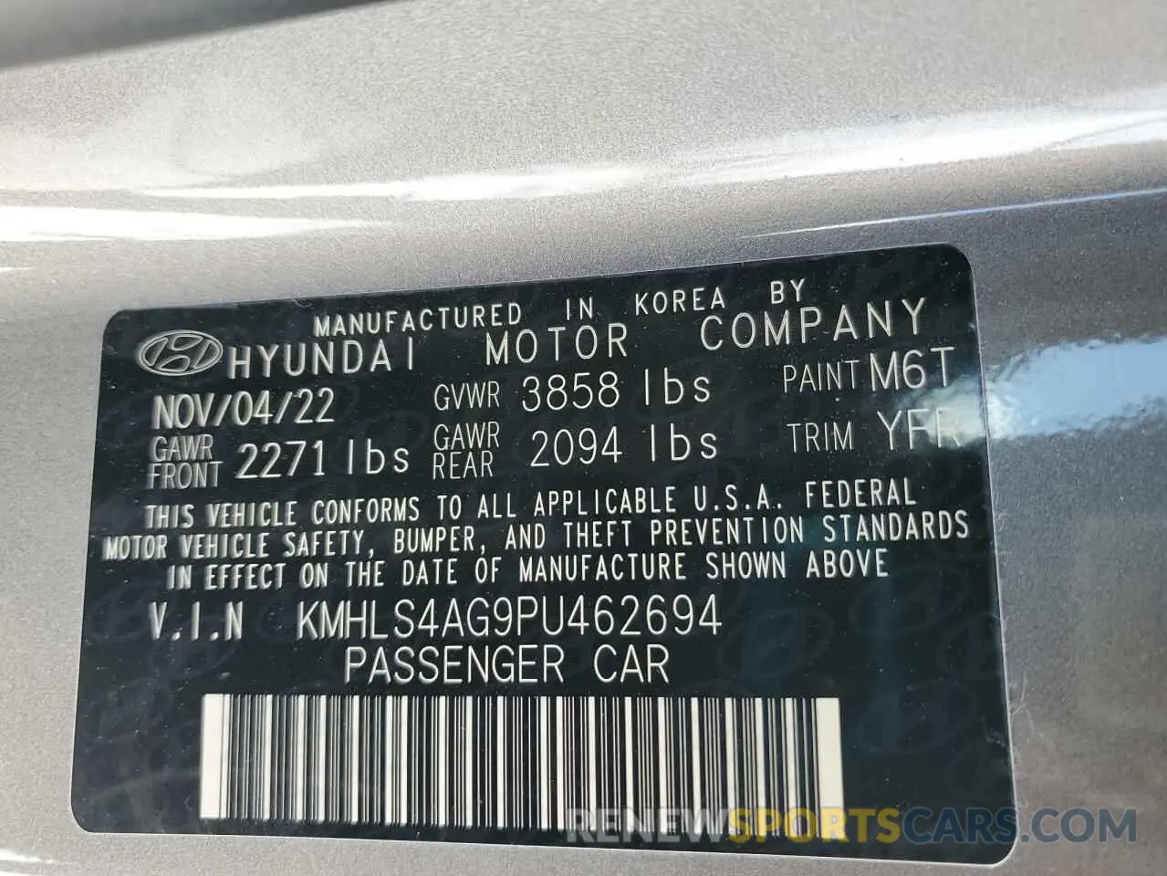 12 Photograph of a damaged car KMHLS4AG9PU462694 HYUNDAI ELANTRA 2023