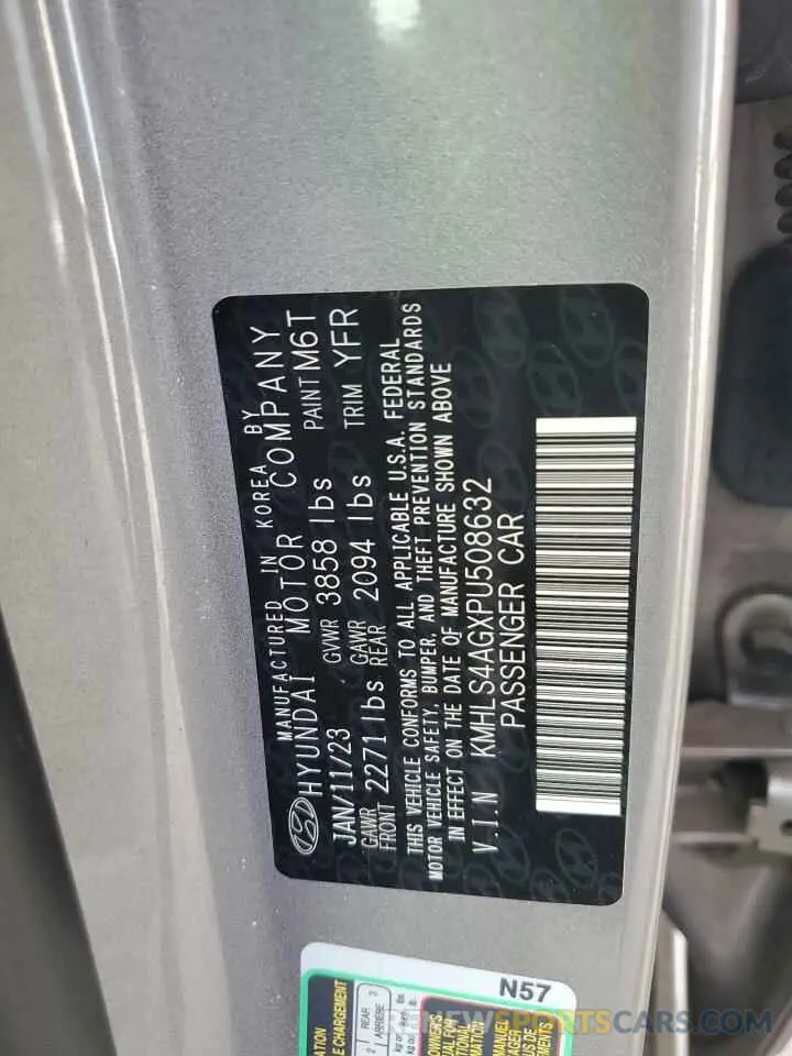 12 Photograph of a damaged car KMHLS4AGXPU508632 HYUNDAI ELANTRA 2023