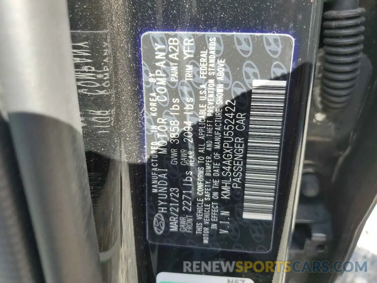 14 Photograph of a damaged car KMHLS4AGXPU552422 HYUNDAI ELANTRA 2023