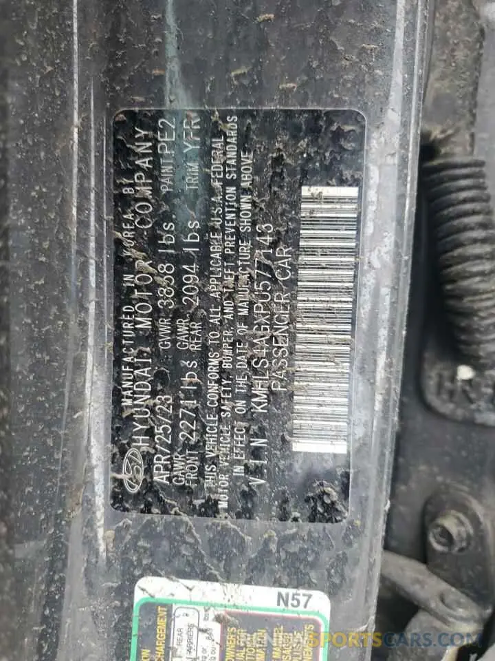 13 Photograph of a damaged car KMHLS4AGXPU577143 HYUNDAI ELANTRA 2023