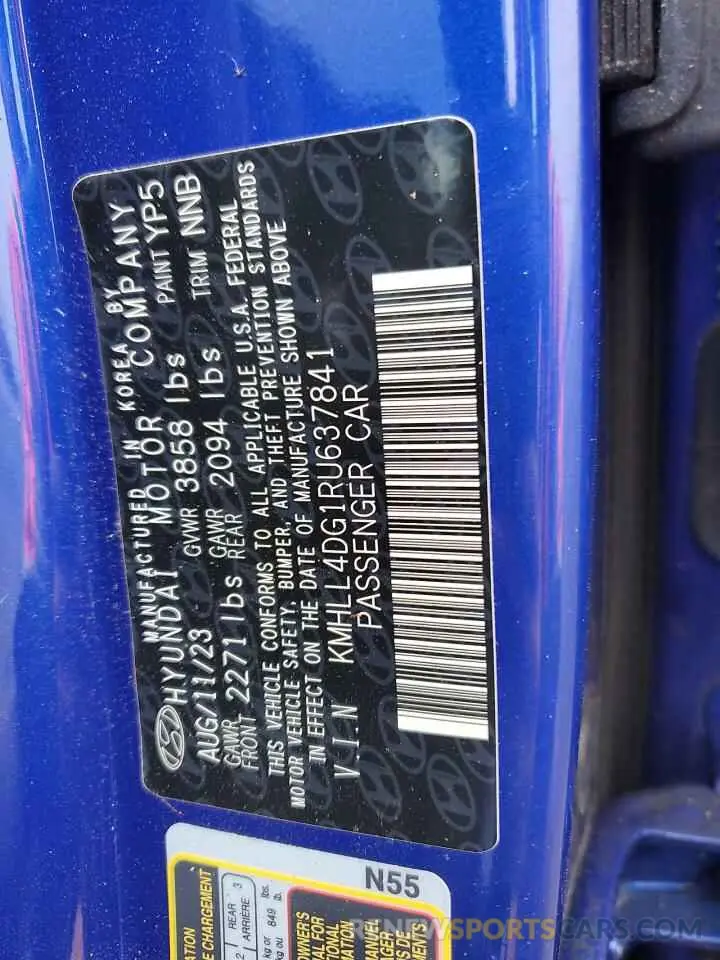 13 Photograph of a damaged car KMHLL4DG1RU637841 HYUNDAI ELANTRA 2024