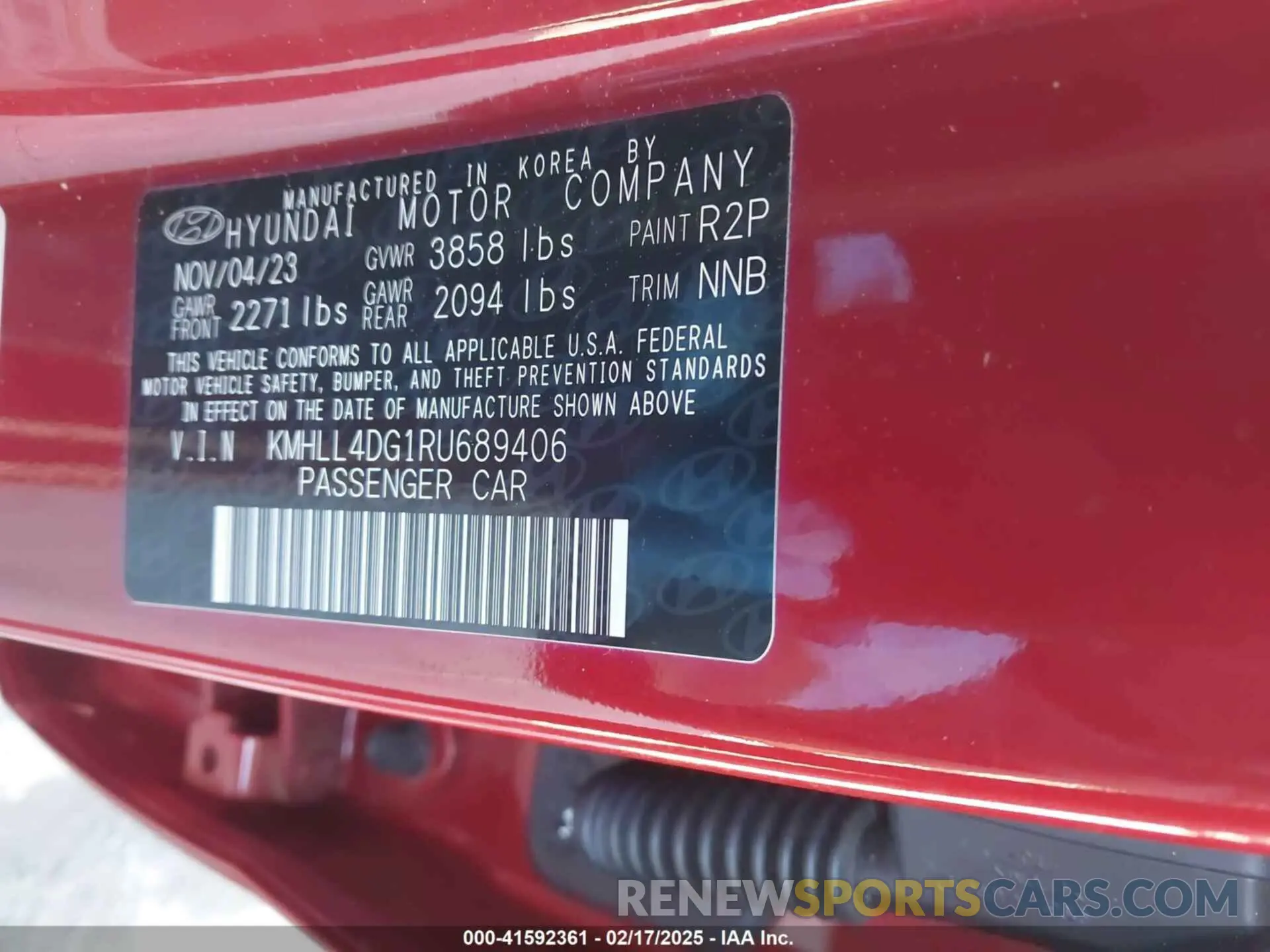 9 Photograph of a damaged car KMHLL4DG1RU689406 HYUNDAI ELANTRA 2024