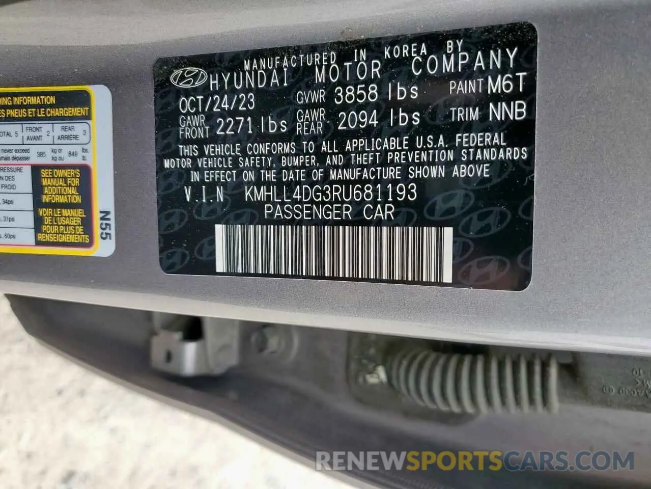12 Photograph of a damaged car KMHLL4DG3RU681193 HYUNDAI ELANTRA 2024