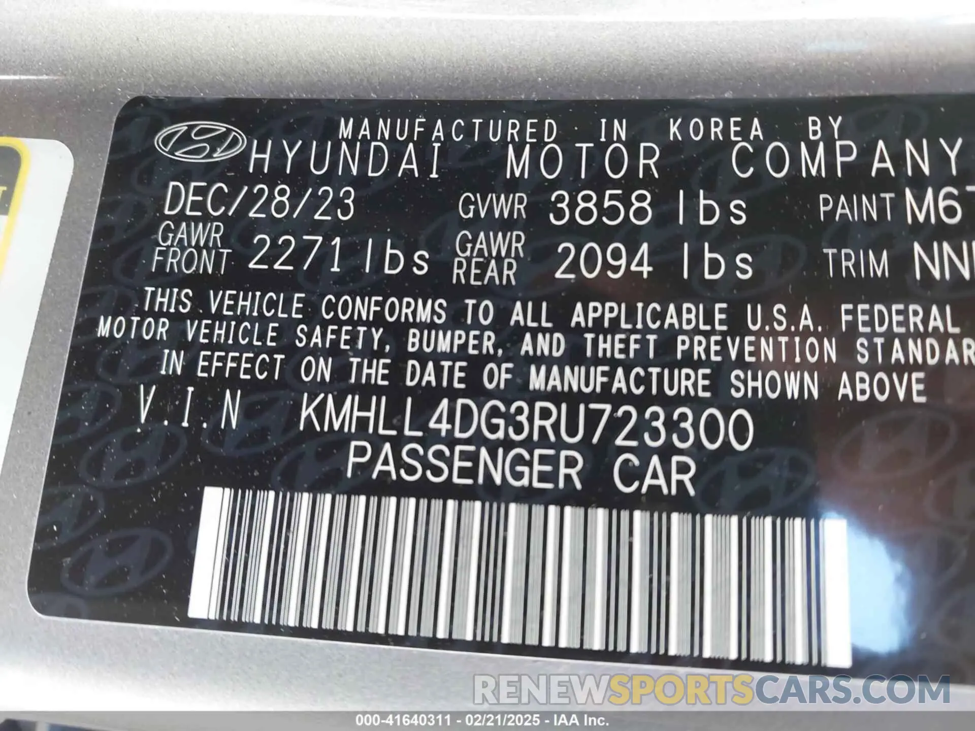 9 Photograph of a damaged car KMHLL4DG3RU723300 HYUNDAI ELANTRA 2024