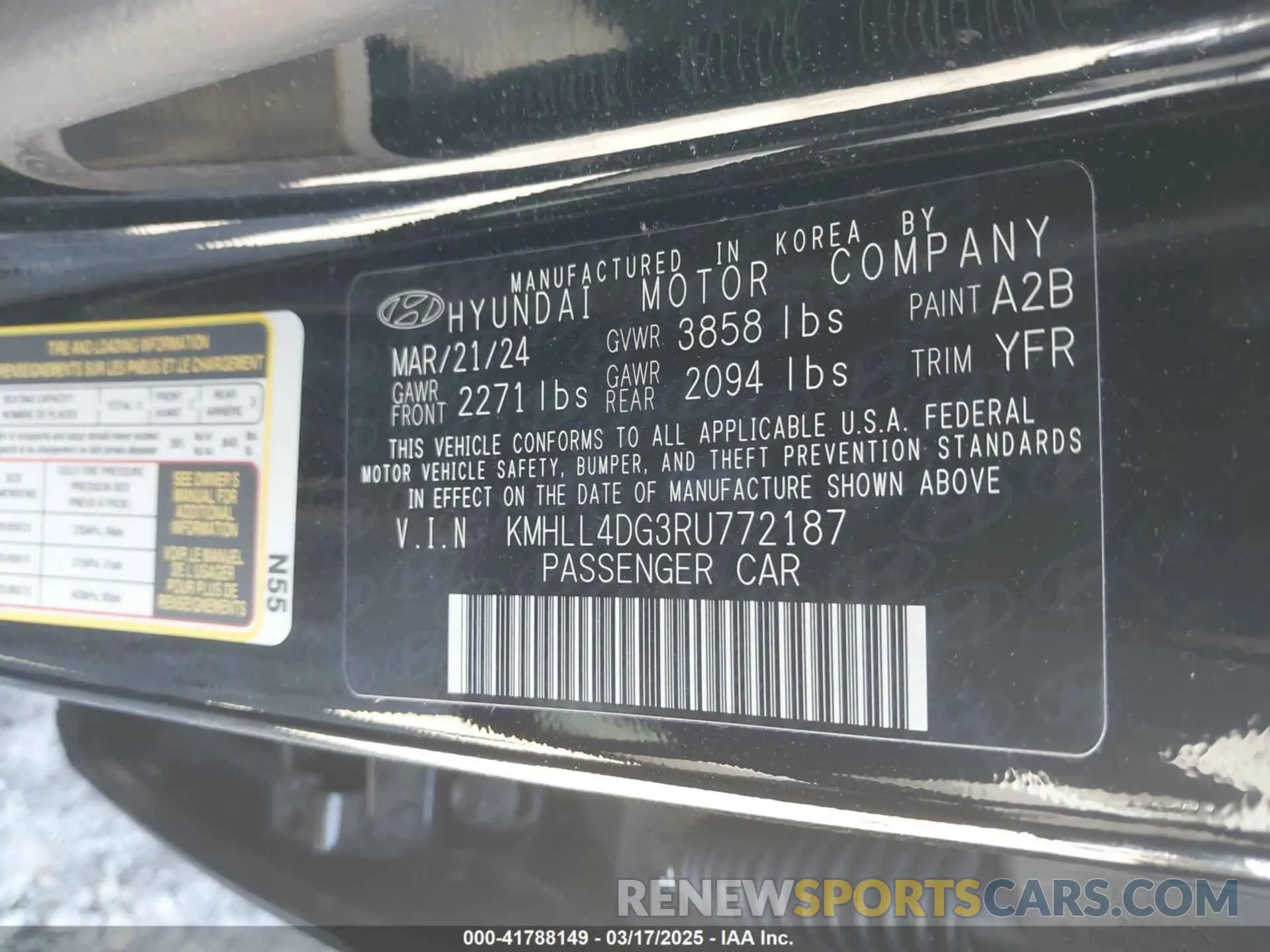 9 Photograph of a damaged car KMHLL4DG3RU772187 HYUNDAI ELANTRA 2024