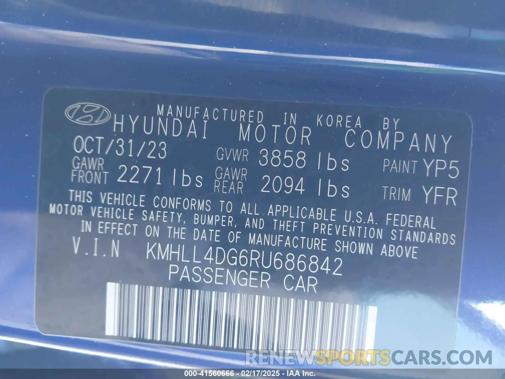 9 Photograph of a damaged car KMHLL4DG6RU686842 HYUNDAI ELANTRA 2024