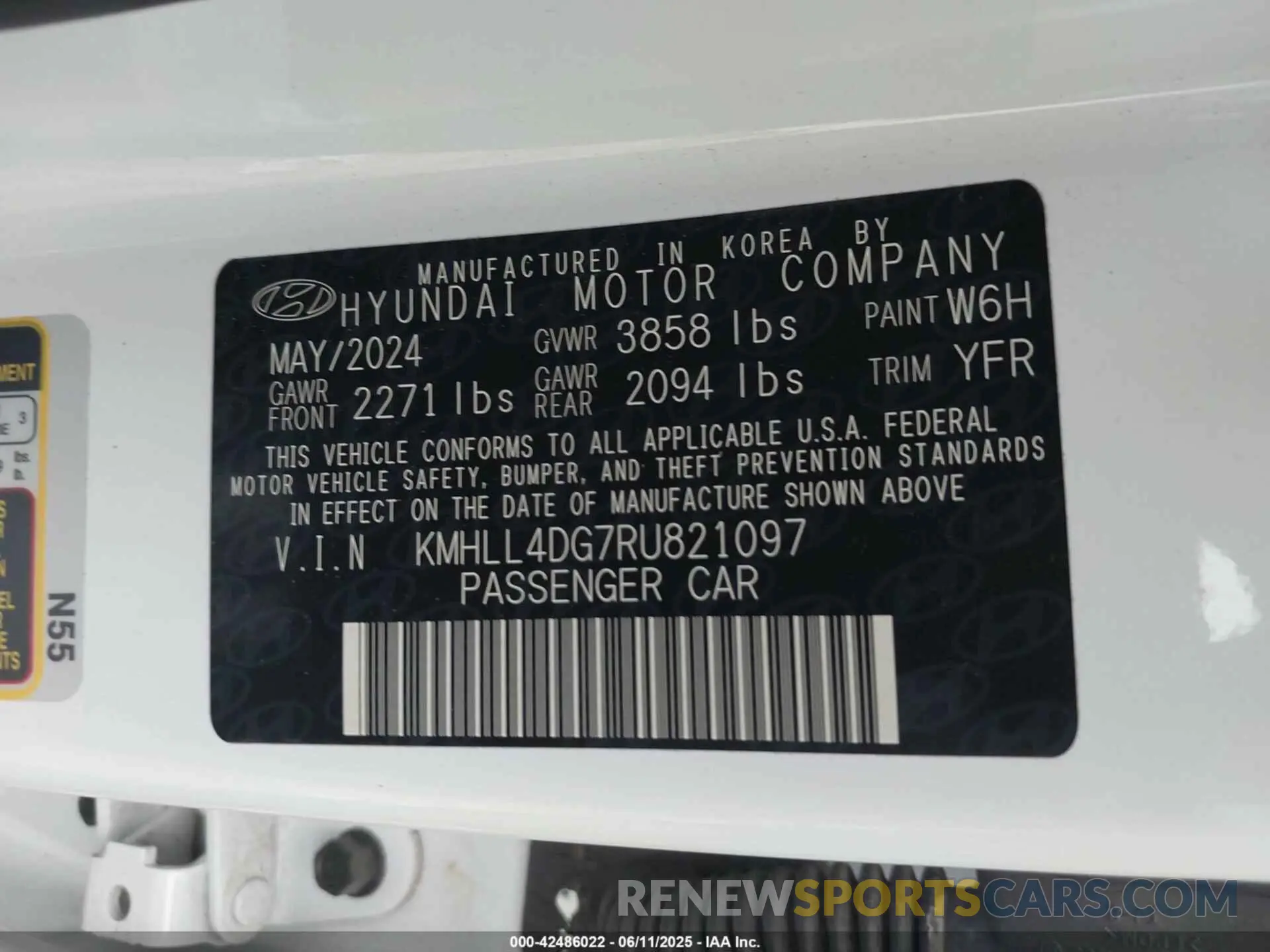 9 Photograph of a damaged car KMHLL4DG7RU821097 HYUNDAI ELANTRA 2024