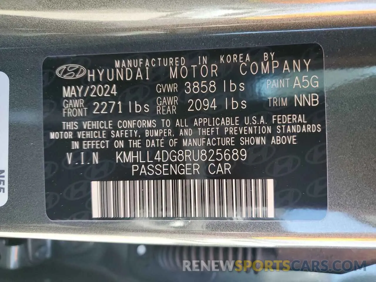 12 Photograph of a damaged car KMHLL4DG8RU825689 HYUNDAI ELANTRA 2024