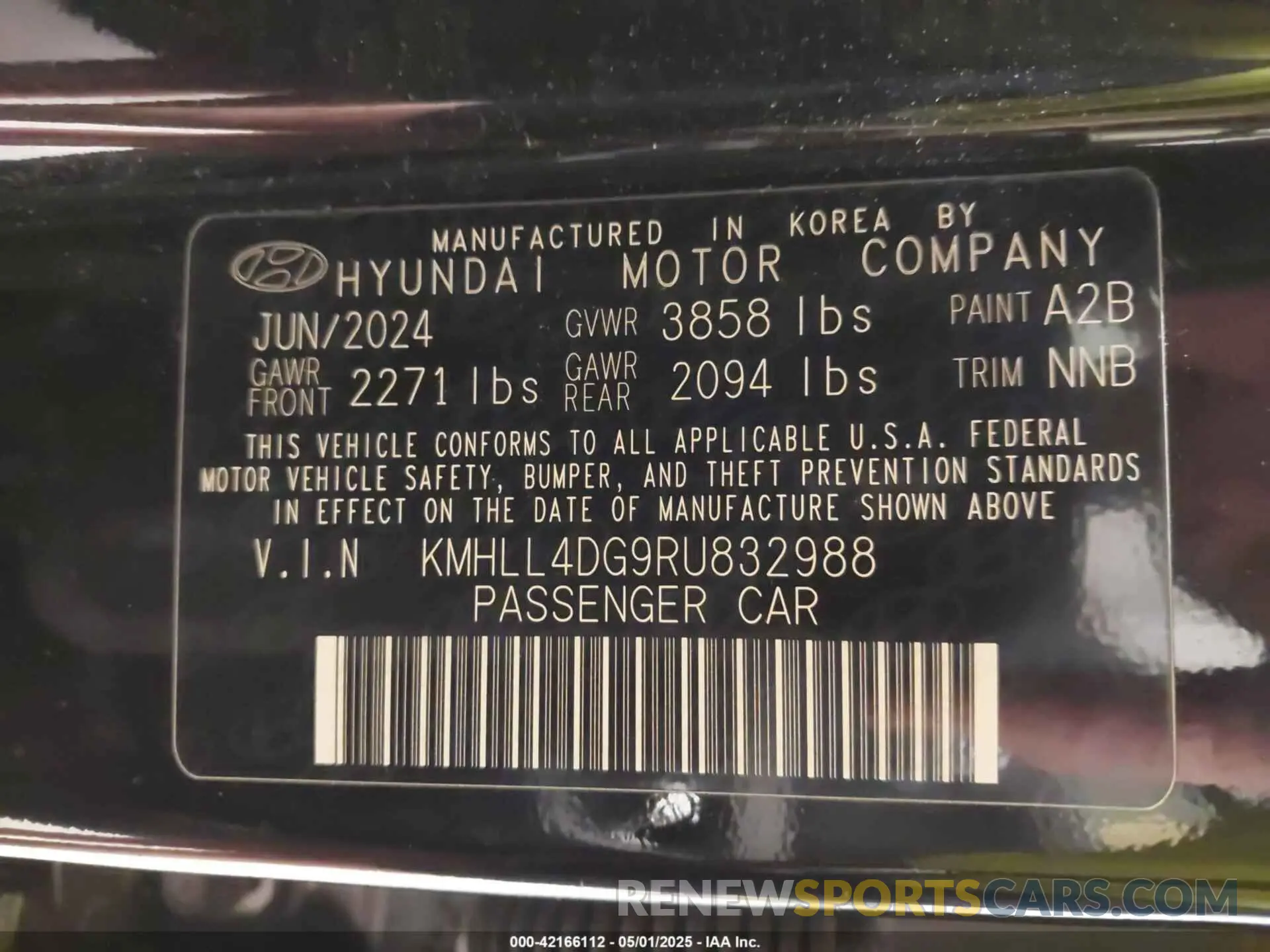 9 Photograph of a damaged car KMHLL4DG9RU832988 HYUNDAI ELANTRA 2024
