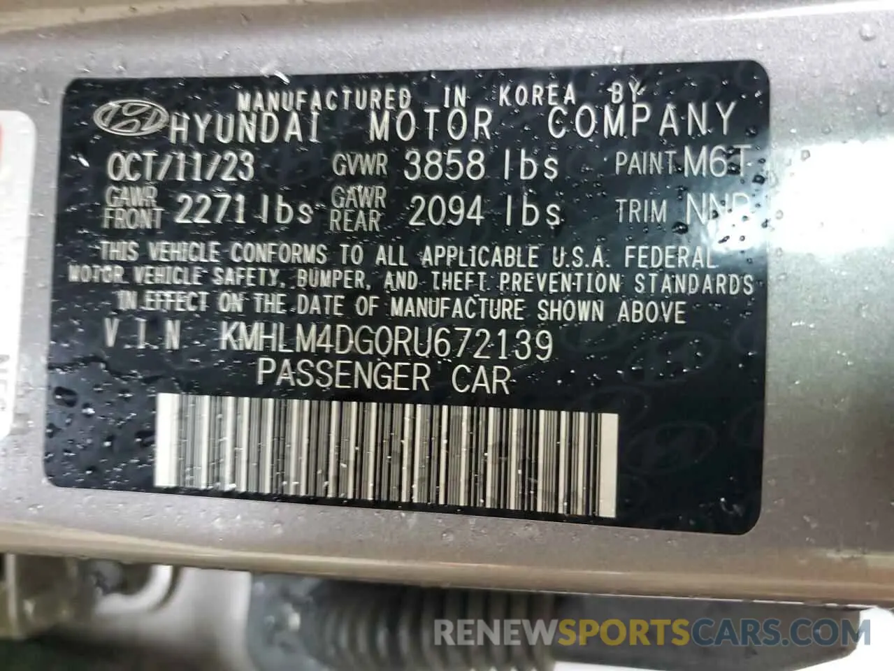 12 Photograph of a damaged car KMHLM4DG0RU672139 HYUNDAI ELANTRA 2024