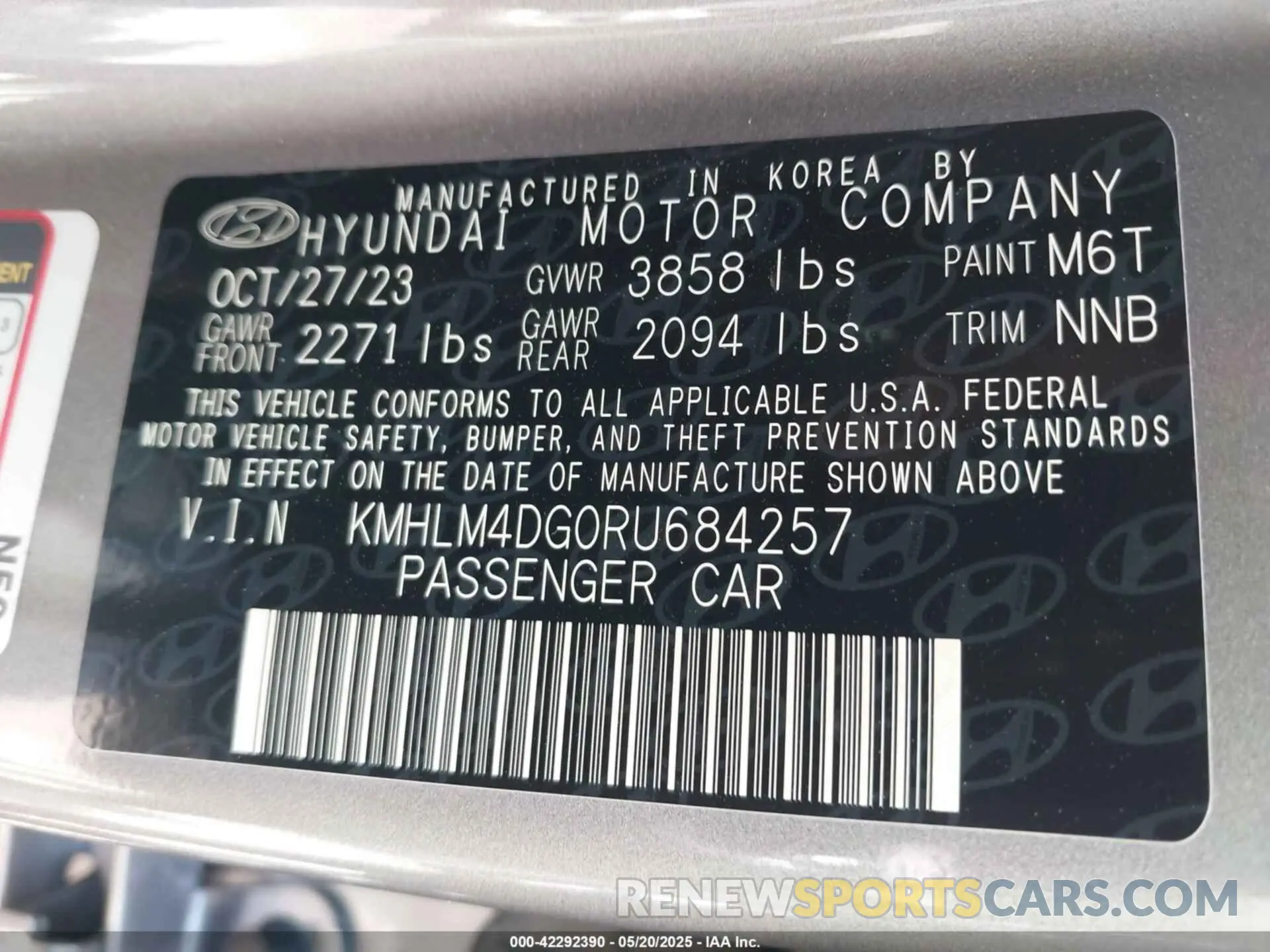 9 Photograph of a damaged car KMHLM4DG0RU684257 HYUNDAI ELANTRA 2024