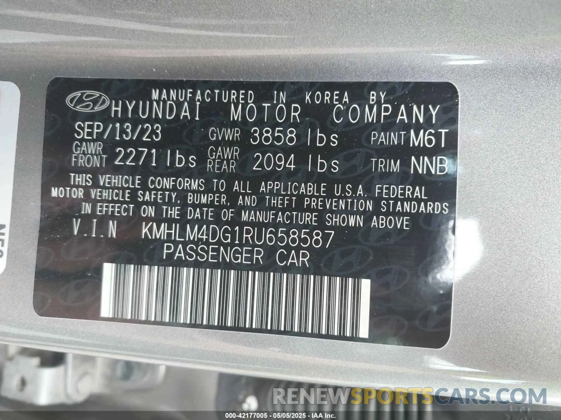 9 Photograph of a damaged car KMHLM4DG1RU658587 HYUNDAI ELANTRA 2024