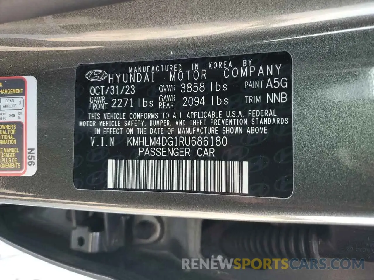 12 Photograph of a damaged car KMHLM4DG1RU686180 HYUNDAI ELANTRA 2024