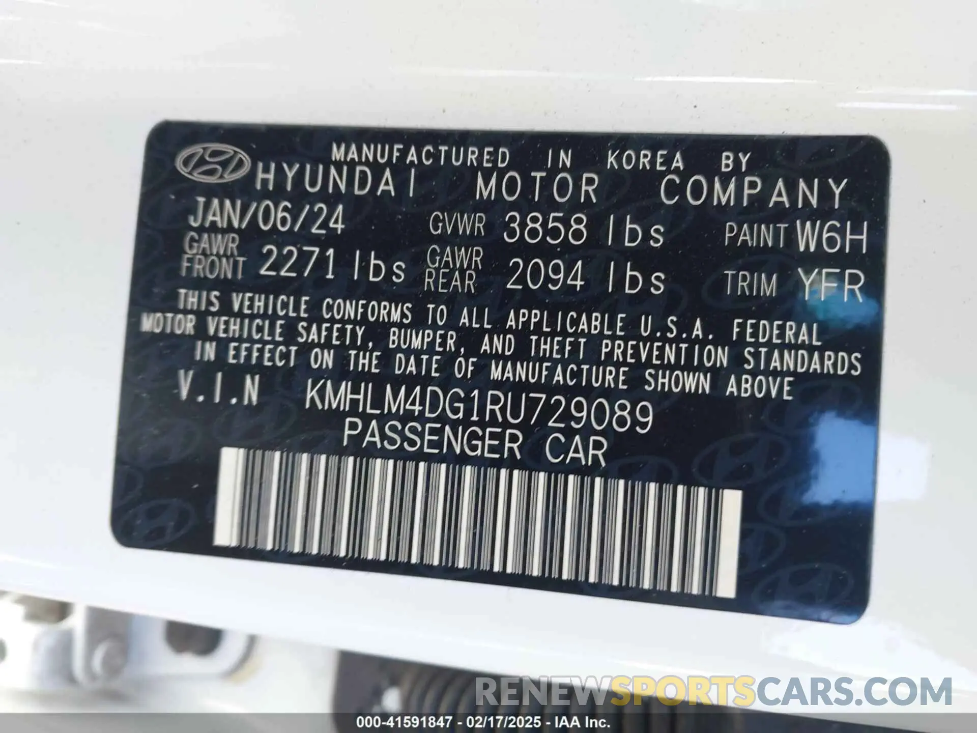 9 Photograph of a damaged car KMHLM4DG1RU729089 HYUNDAI ELANTRA 2024