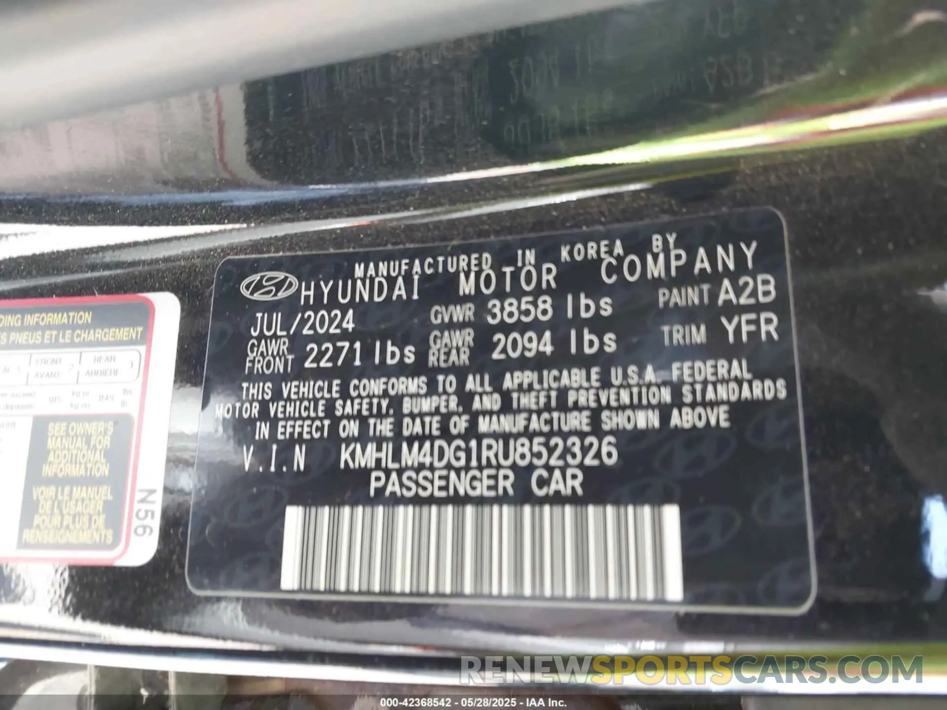 9 Photograph of a damaged car KMHLM4DG1RU852326 HYUNDAI ELANTRA 2024