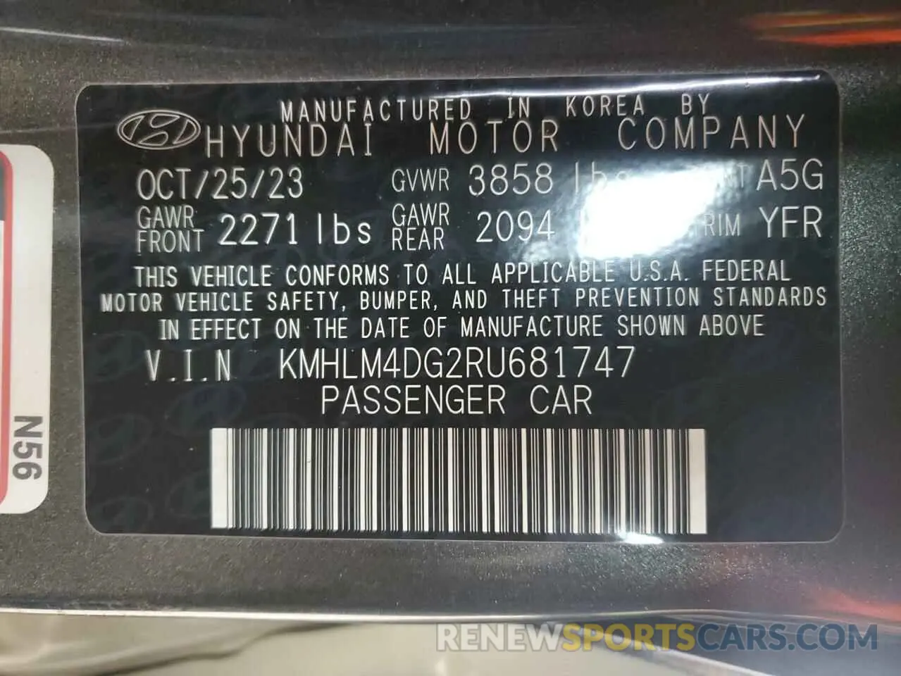 12 Photograph of a damaged car KMHLM4DG2RU681747 HYUNDAI ELANTRA 2024