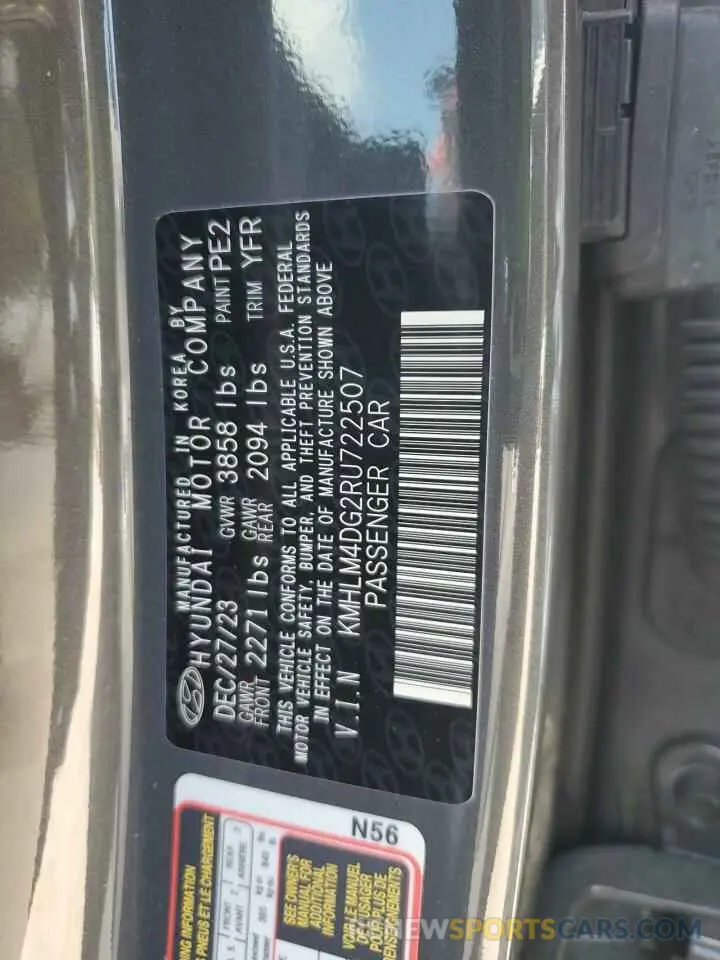 13 Photograph of a damaged car KMHLM4DG2RU722507 HYUNDAI ELANTRA 2024