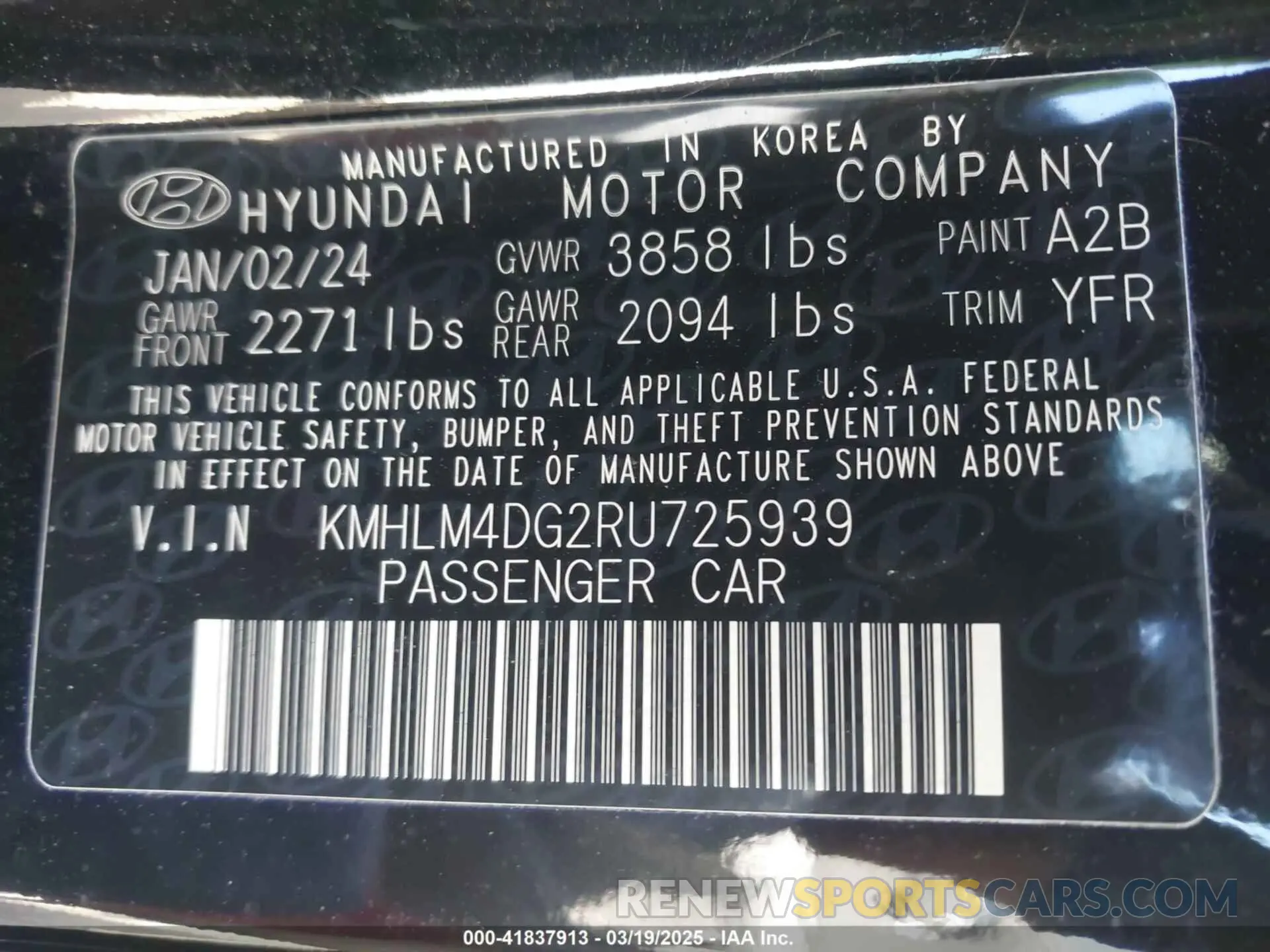 9 Photograph of a damaged car KMHLM4DG2RU725939 HYUNDAI ELANTRA 2024