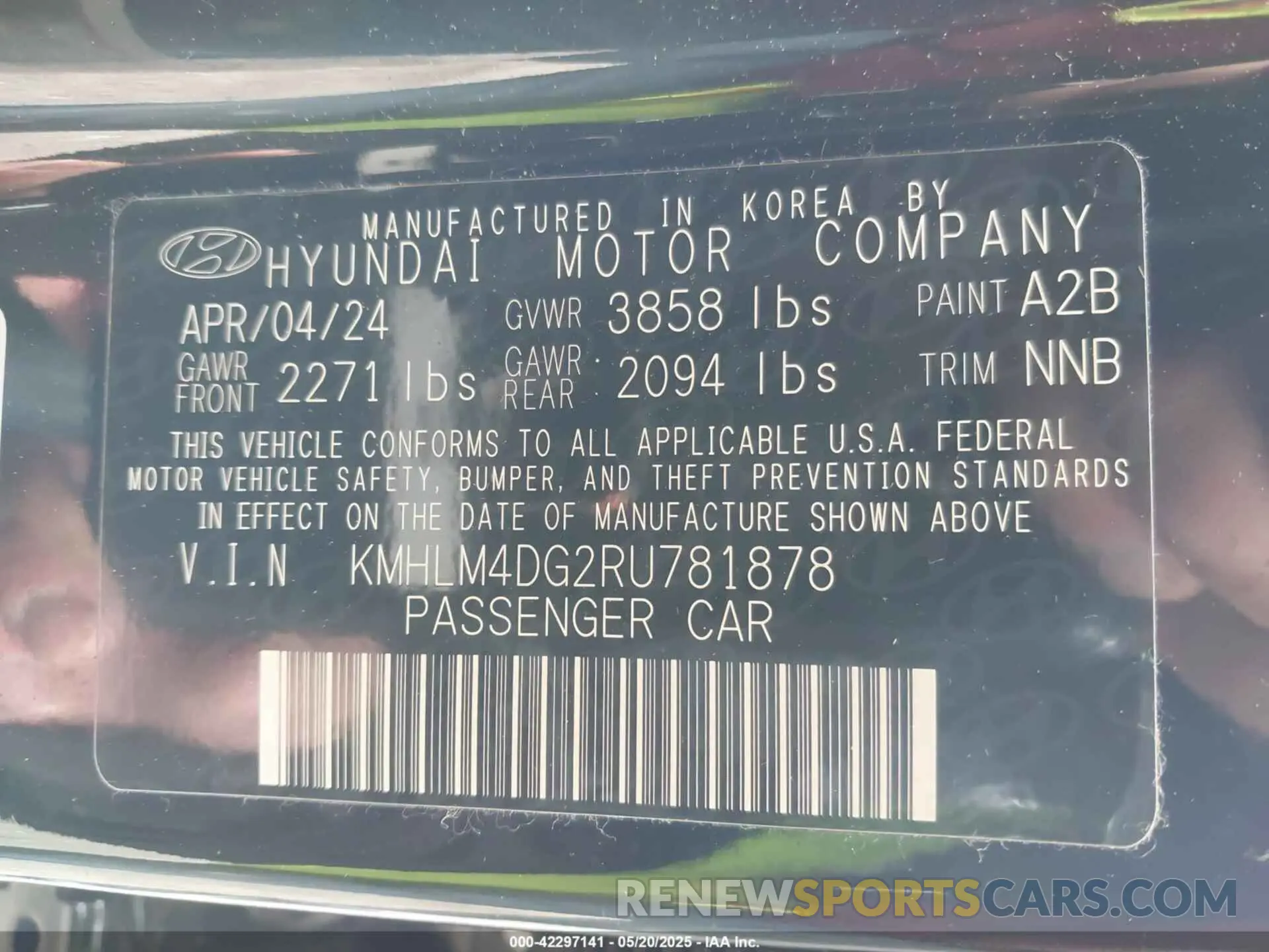 9 Photograph of a damaged car KMHLM4DG2RU781878 HYUNDAI ELANTRA 2024