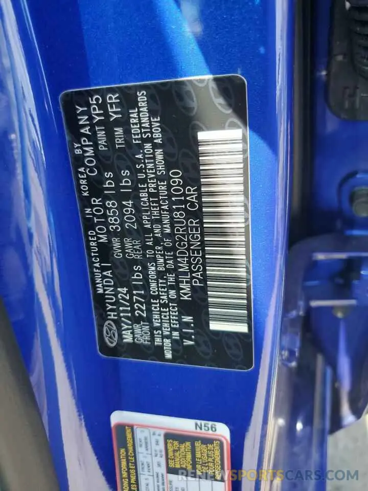 12 Photograph of a damaged car KMHLM4DG2RU811090 HYUNDAI ELANTRA 2024