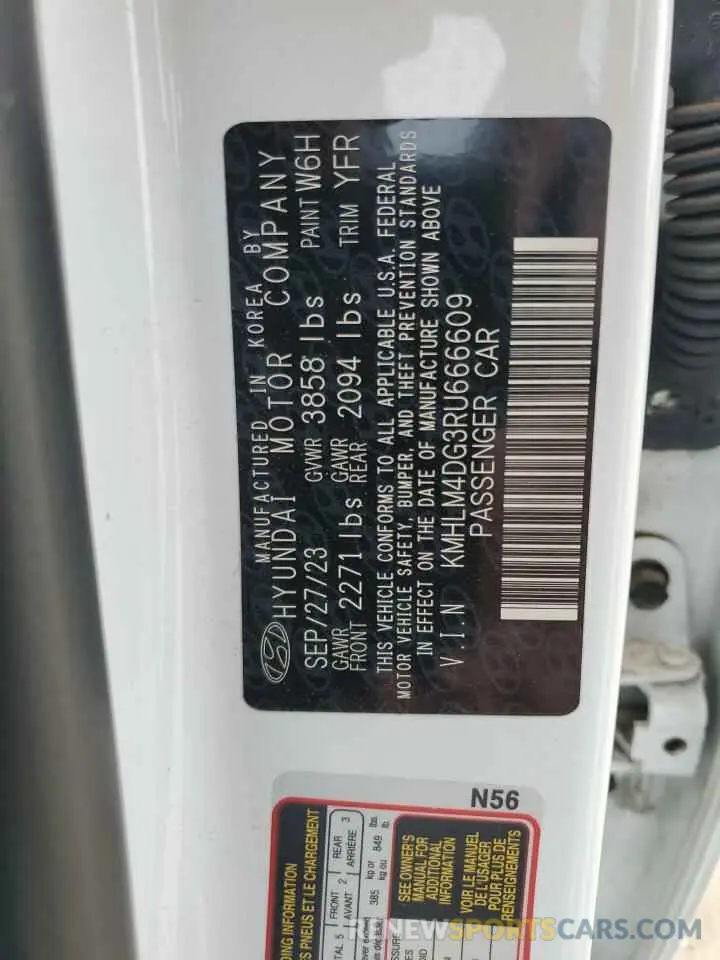 12 Photograph of a damaged car KMHLM4DG3RU666609 HYUNDAI ELANTRA 2024