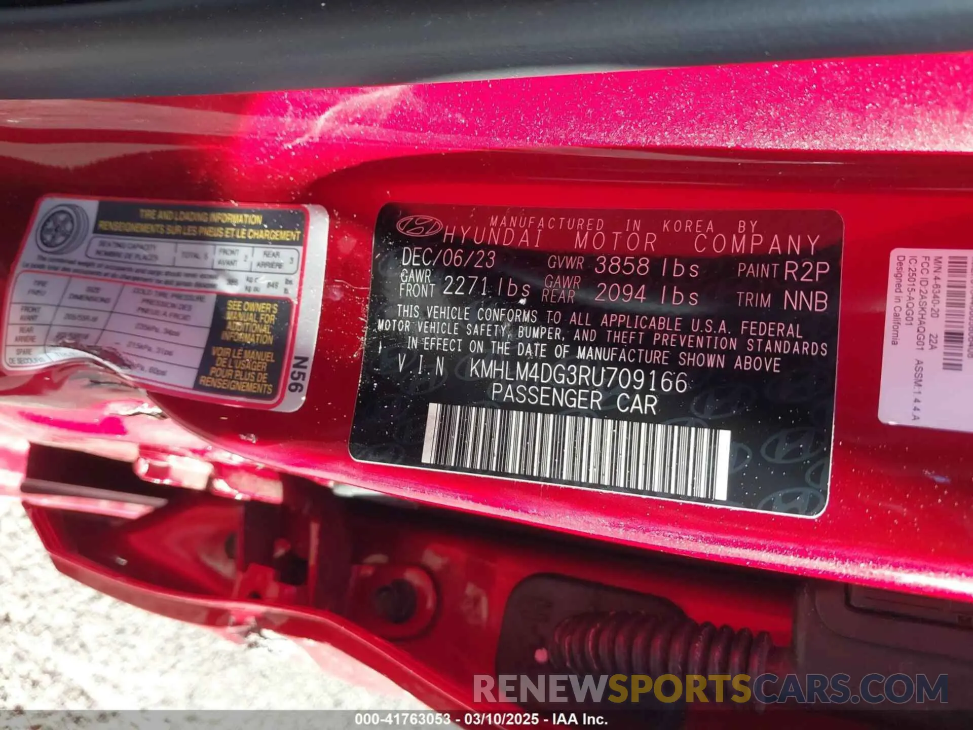 9 Photograph of a damaged car KMHLM4DG3RU709166 HYUNDAI ELANTRA 2024