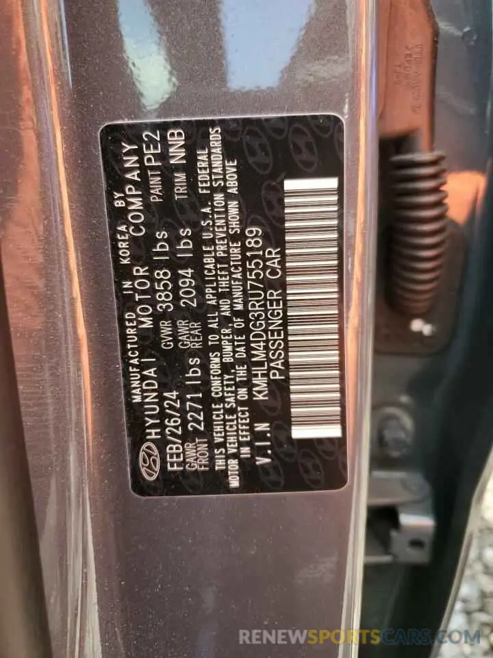 13 Photograph of a damaged car KMHLM4DG3RU755189 HYUNDAI ELANTRA 2024