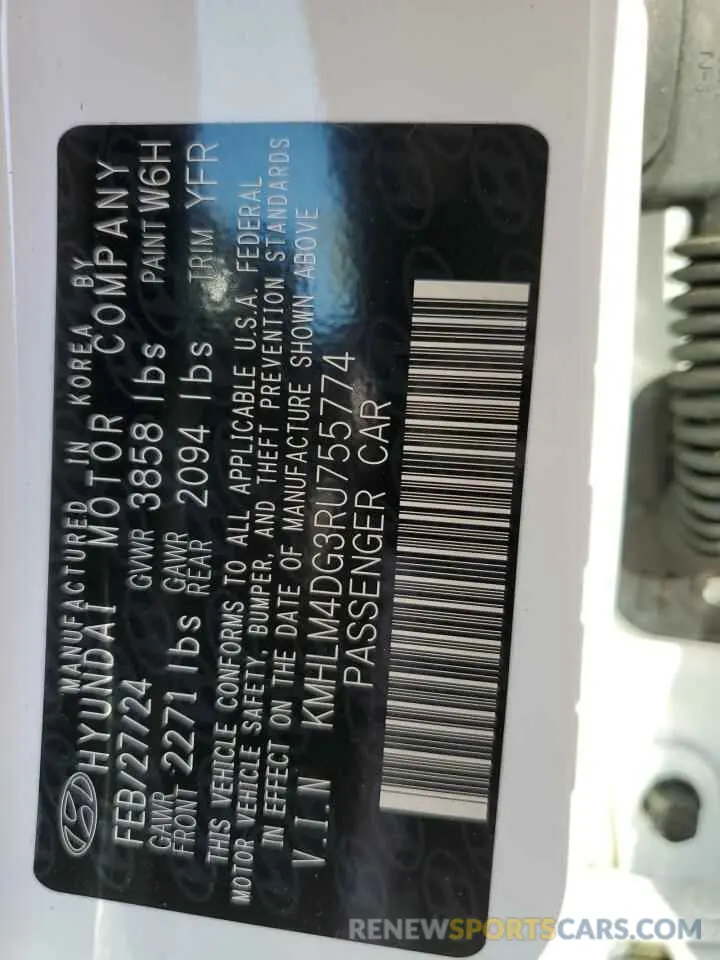 13 Photograph of a damaged car KMHLM4DG3RU755774 HYUNDAI ELANTRA 2024
