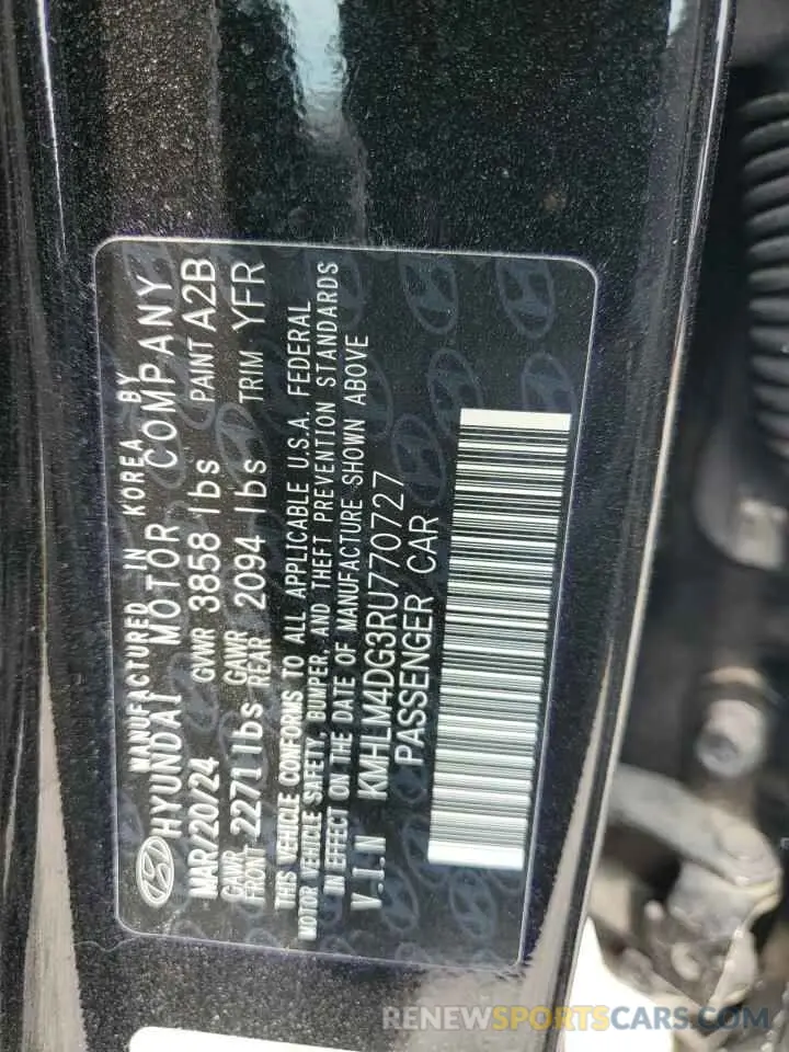 13 Photograph of a damaged car KMHLM4DG3RU770727 HYUNDAI ELANTRA 2024