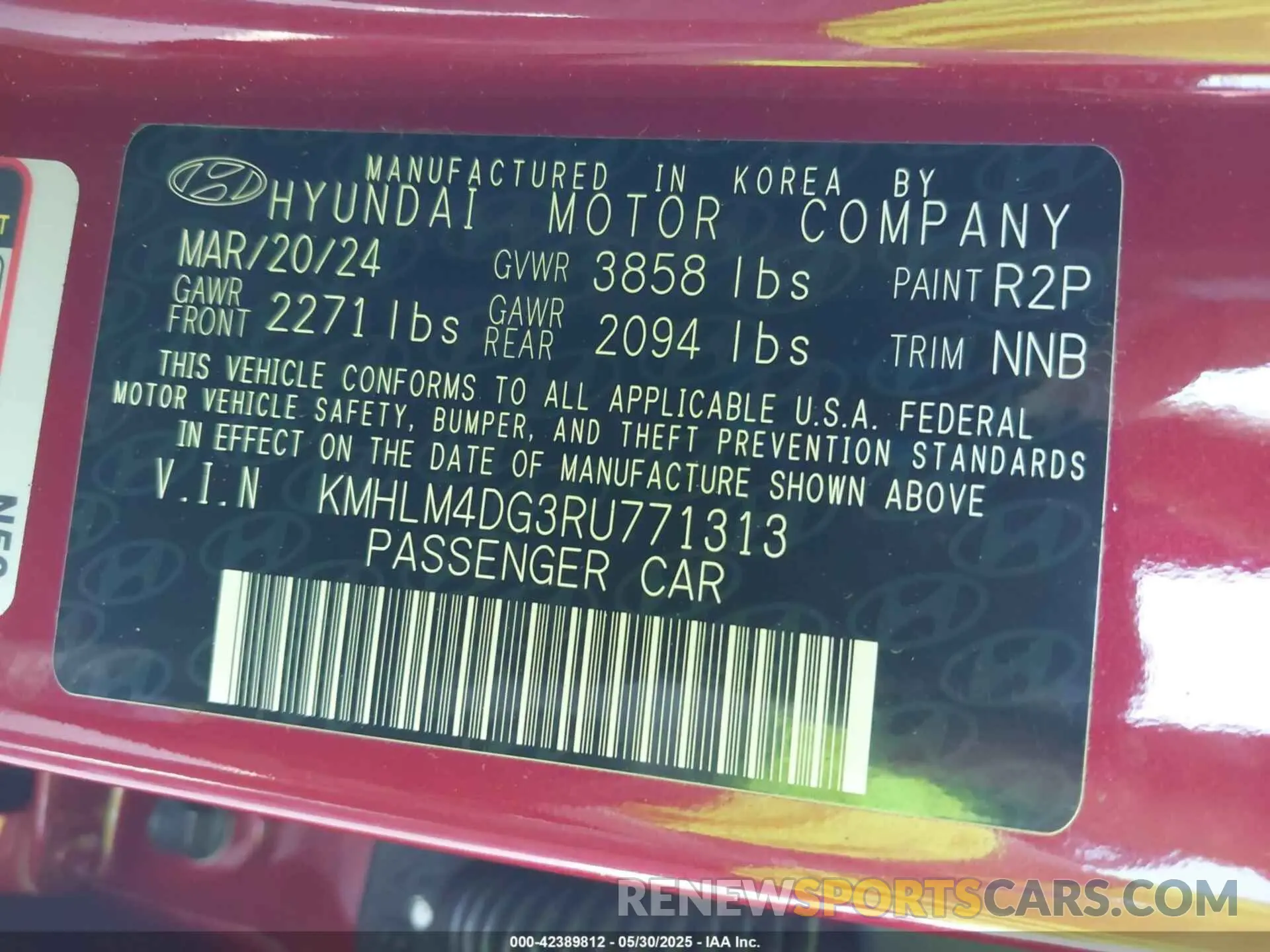 9 Photograph of a damaged car KMHLM4DG3RU771313 HYUNDAI ELANTRA 2024