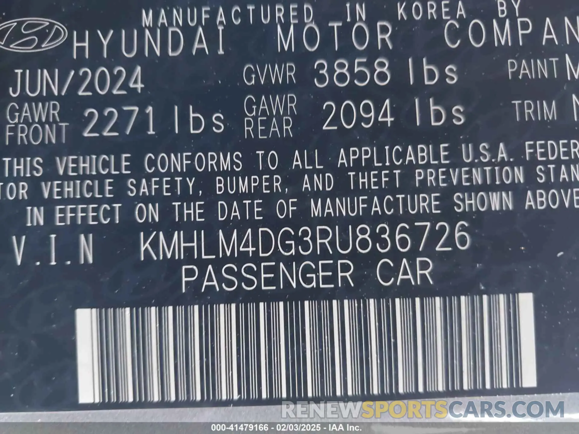 9 Photograph of a damaged car KMHLM4DG3RU836726 HYUNDAI ELANTRA 2024
