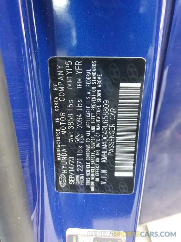 12 Photograph of a damaged car KMHLM4DG4RU658809 HYUNDAI ELANTRA 2024