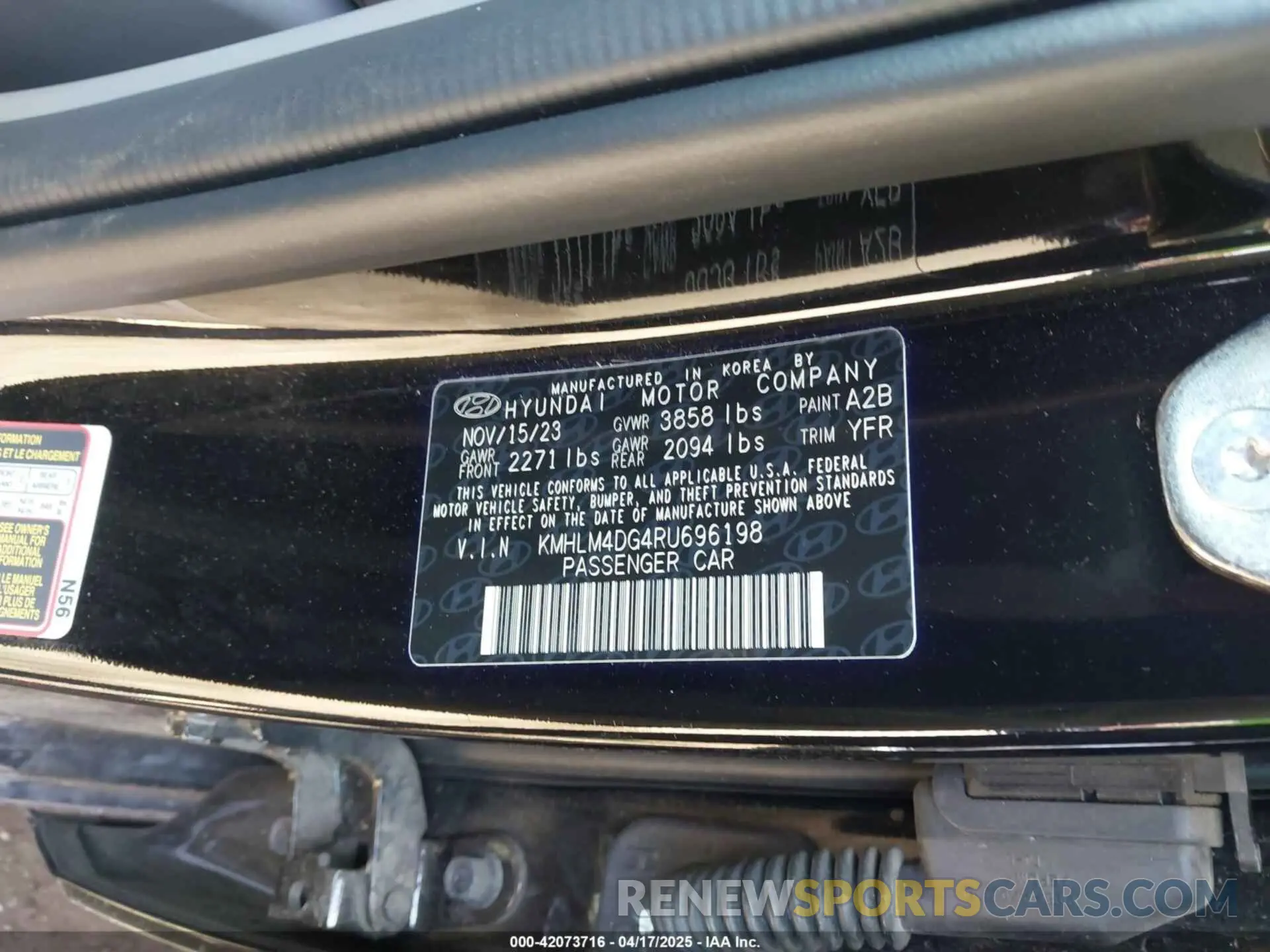 9 Photograph of a damaged car KMHLM4DG4RU696198 HYUNDAI ELANTRA 2024