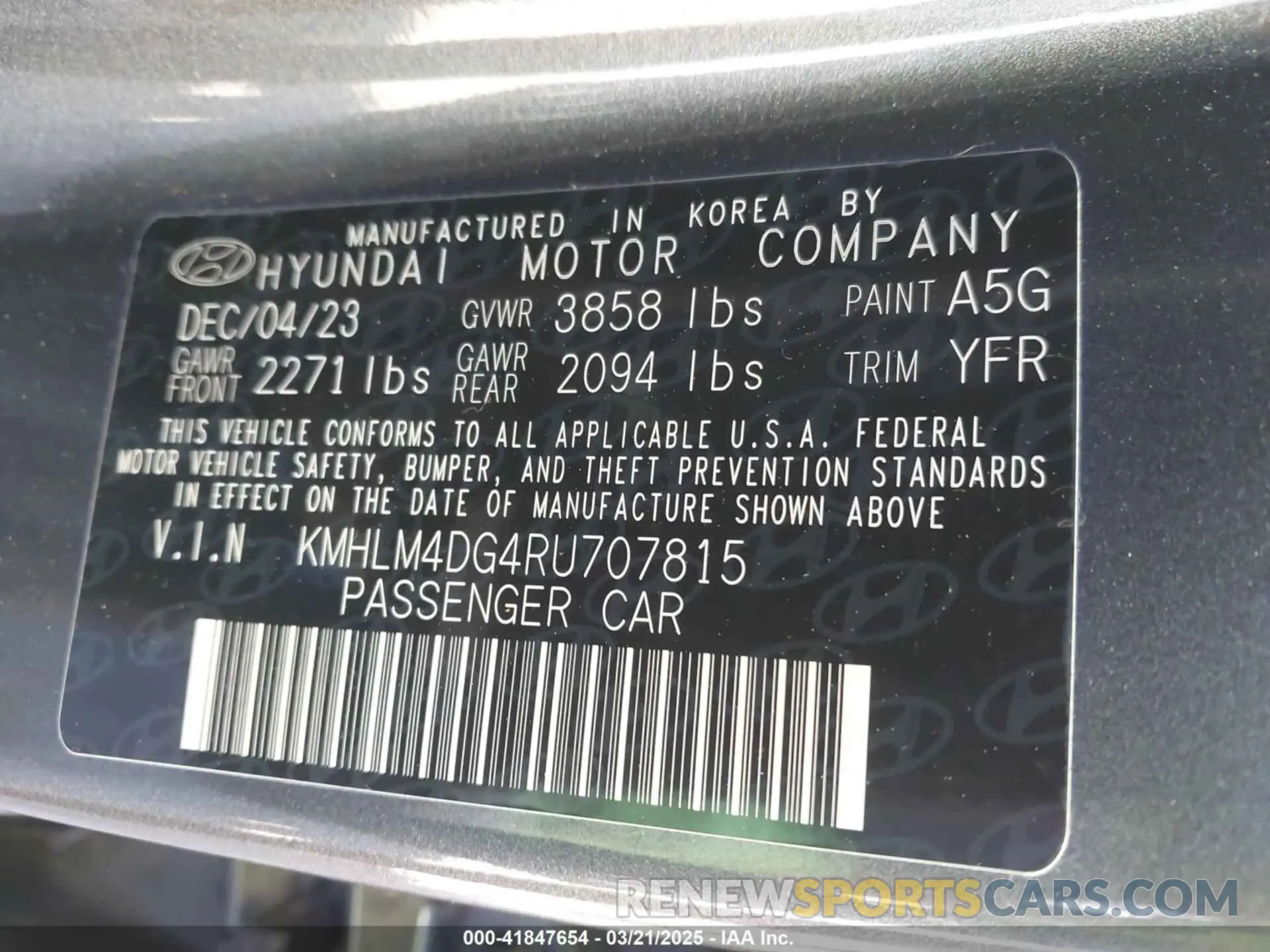 9 Photograph of a damaged car KMHLM4DG4RU707815 HYUNDAI ELANTRA 2024